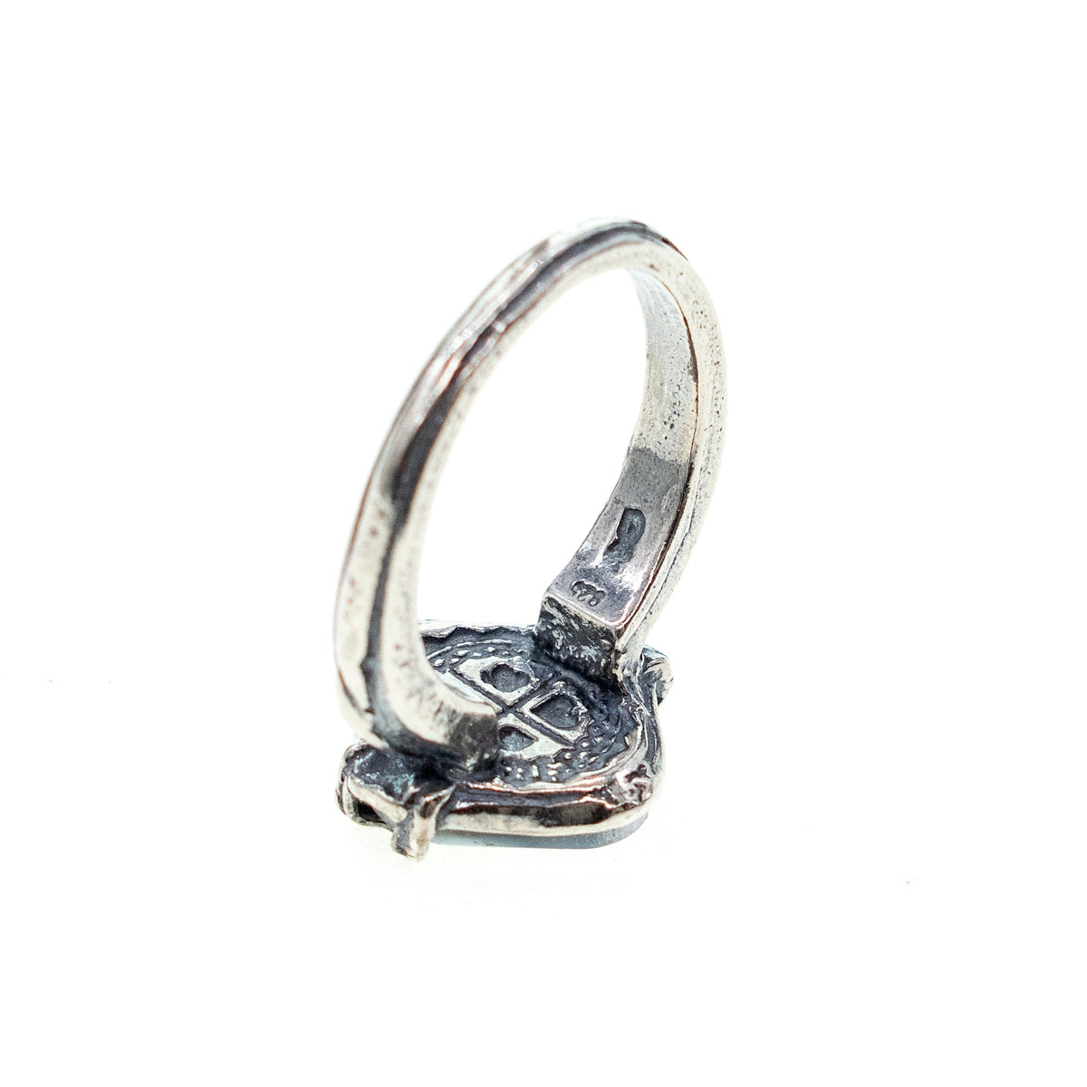 Black And White Rhombus Ring – Sterling Silver – Gem Kingdom