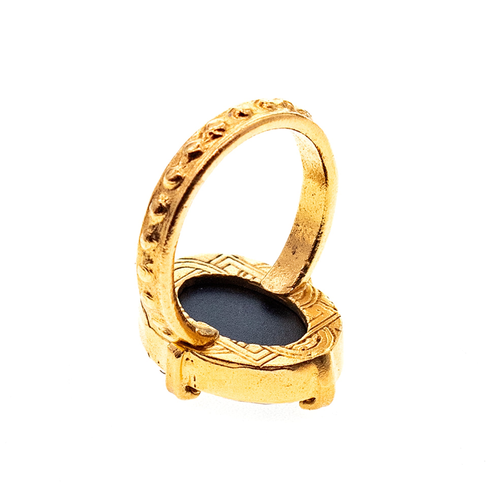 Pink Star Intaglio Statement Ring – Gold Plated – Gem Kingdom