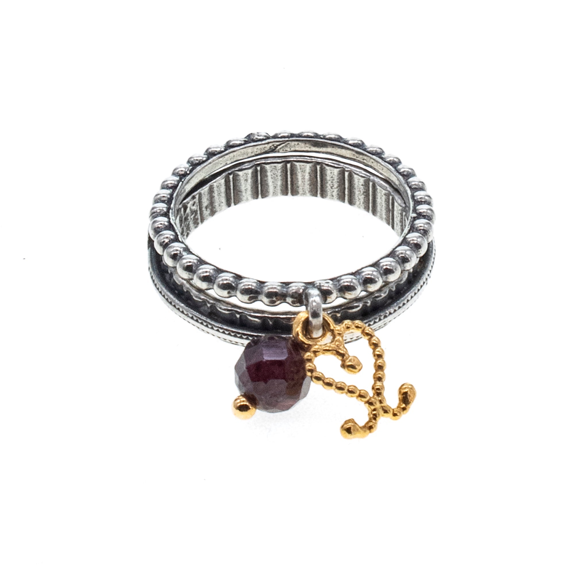 Sterling Silver Charm Stacking Ring Set – Sterling Silver – Gem Kingdom
