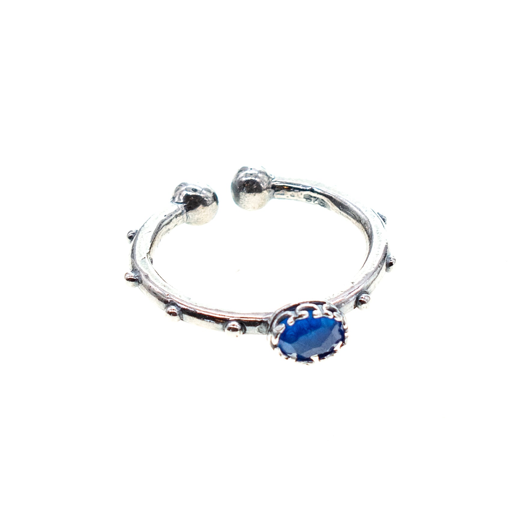 Blue Agate Studded Band Ring