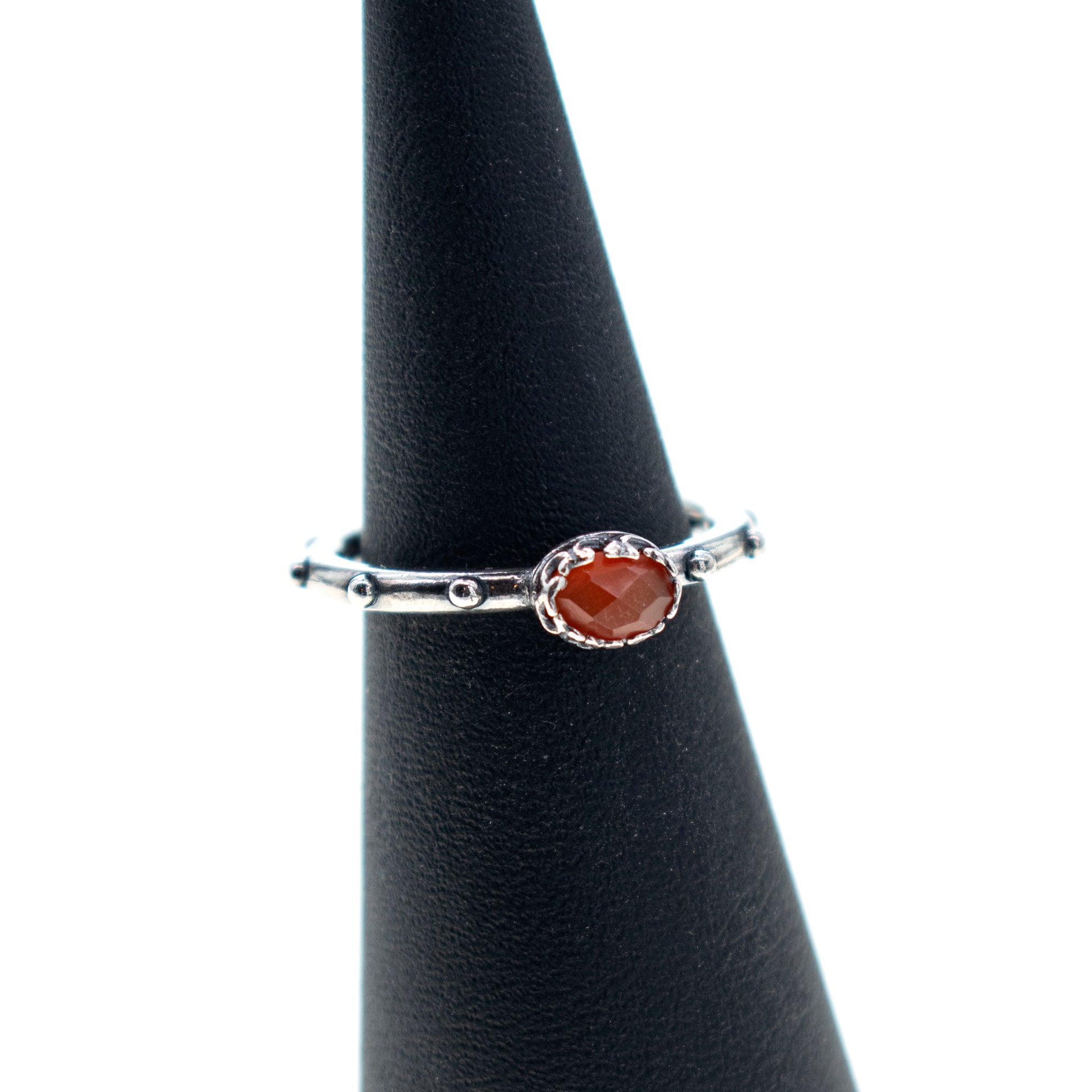 Carnelian Studded Band Ring