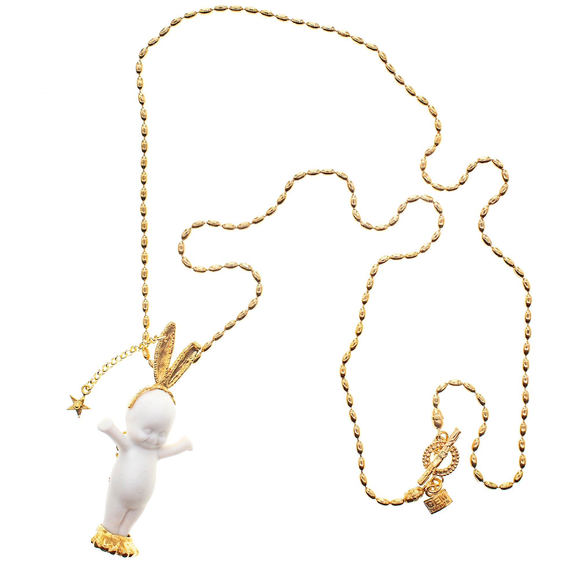 "Rebel Rabbit" Necklace White And Gold