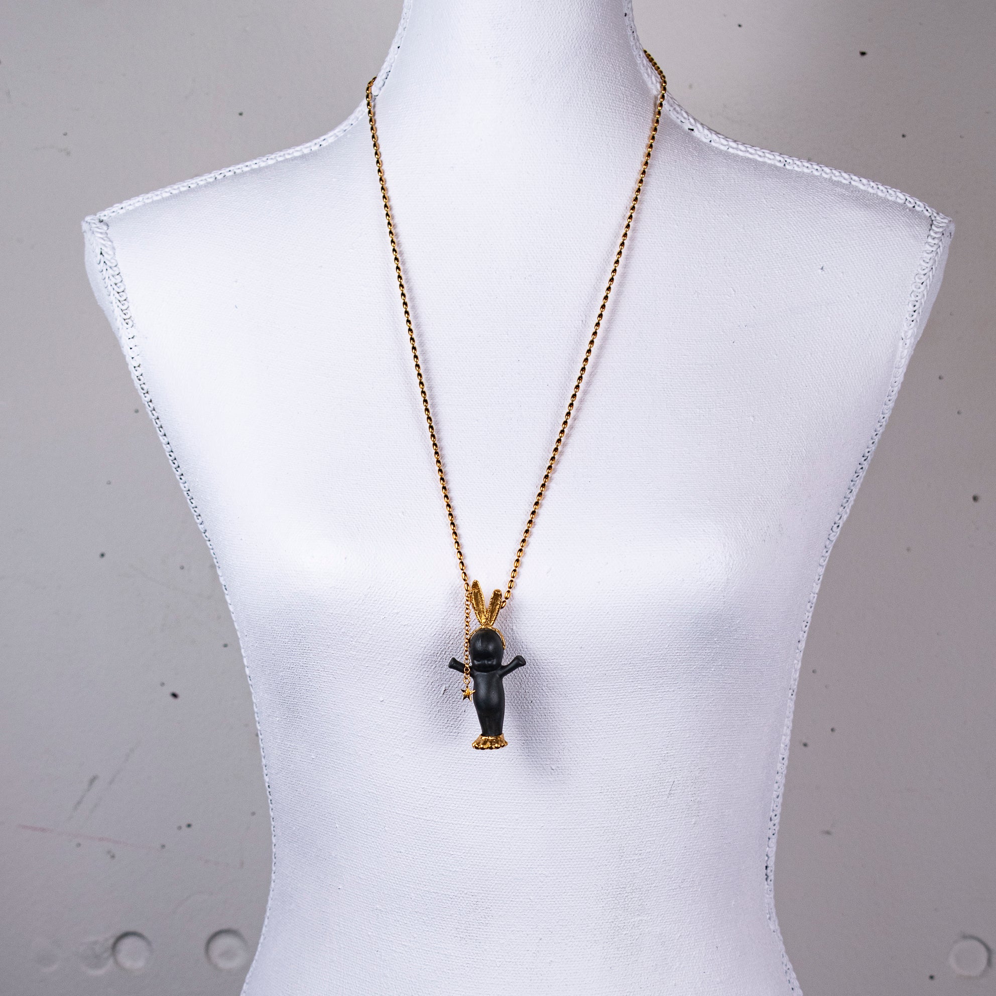 "Rebel Rabbit" Necklace Black And Gold