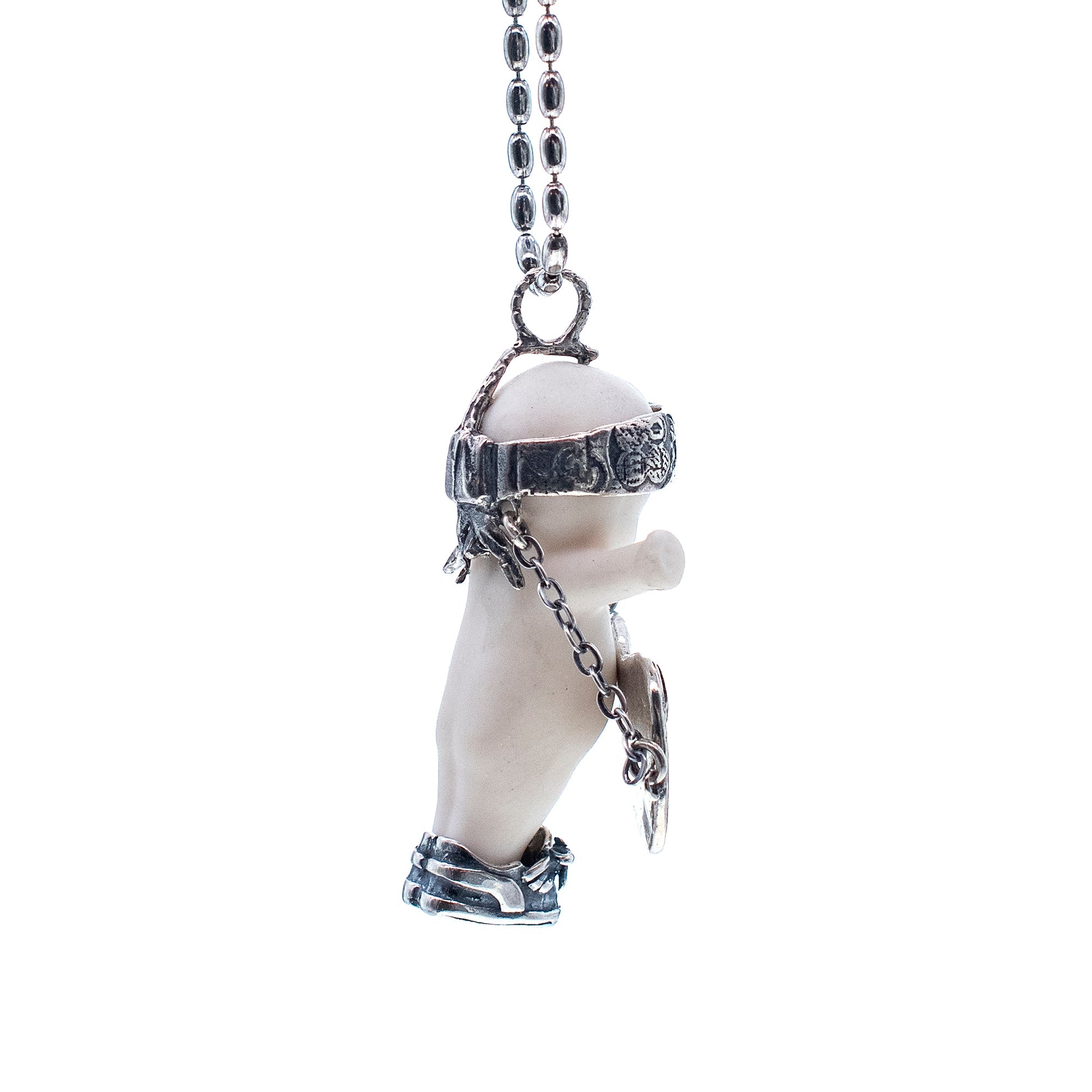 Rock-A-Bye Baby White And Silver Necklace – Sterling Silver – Gem Kingdom