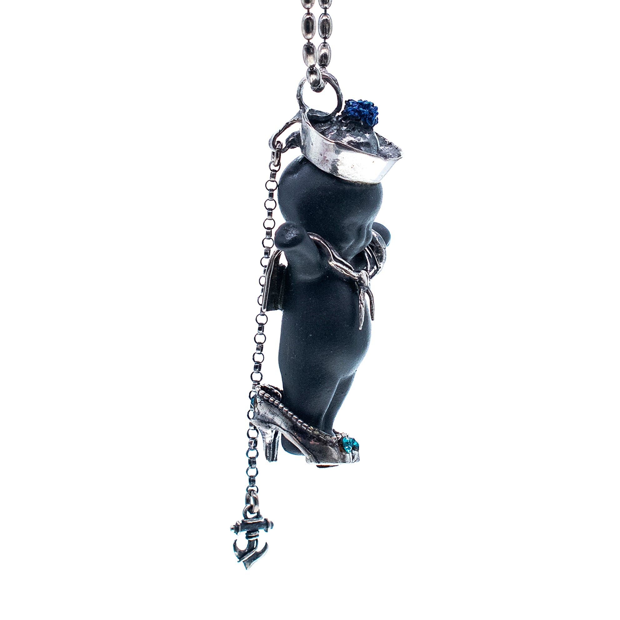 Little Sailor Black And Silver Necklace – Sterling Silver – Gem Kingdom