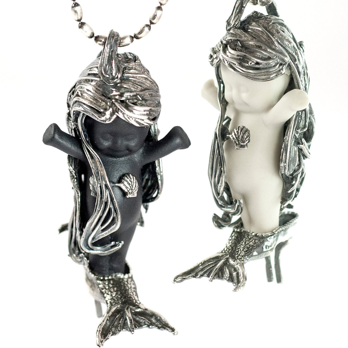 Flipper Ketting Wit En Zilver – Sterling Zilver – Gem Kingdom