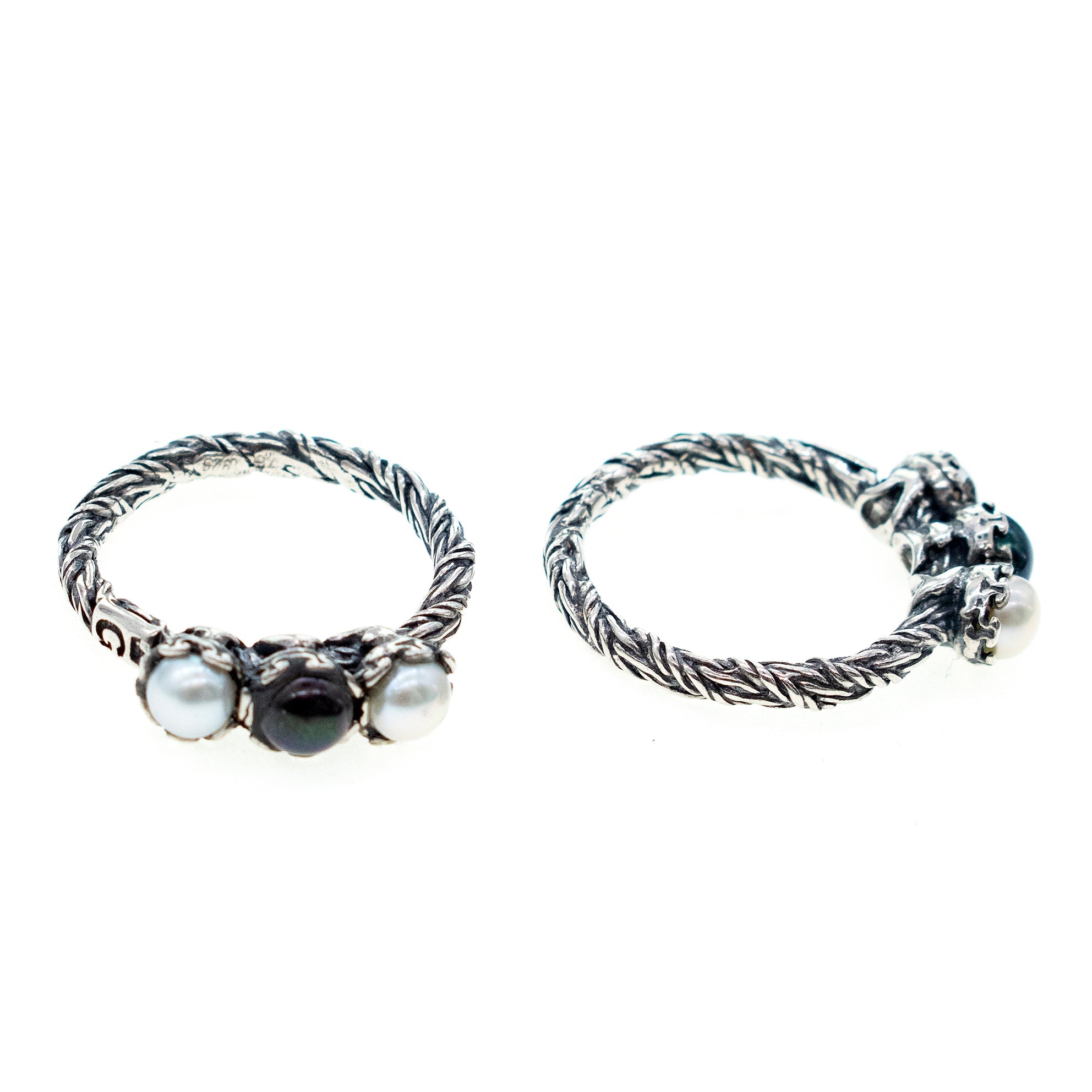 Pearl Trinity Ring – Sterling Silver – Gem Kingdom