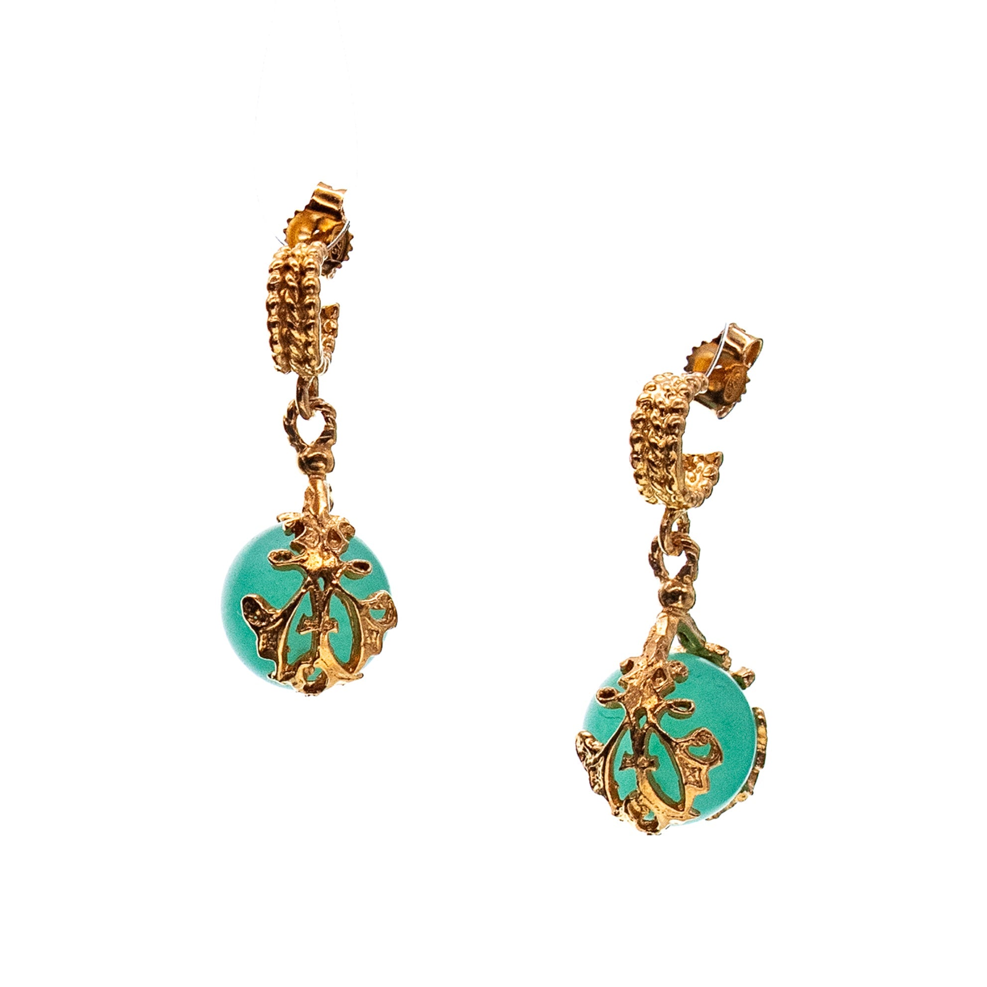 Green Orb Earrings