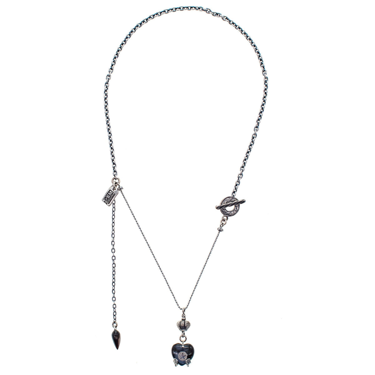 Parelmoer Hart Ketting Zwart – Sterling Zilver – Gem Kingdom