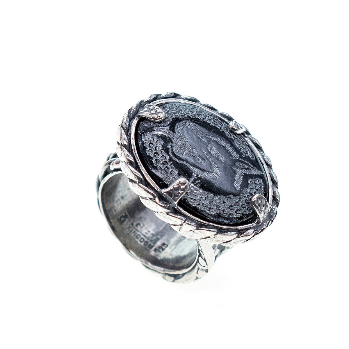 Wolf Ring Black – Sterling Silver – Gem Kingdom