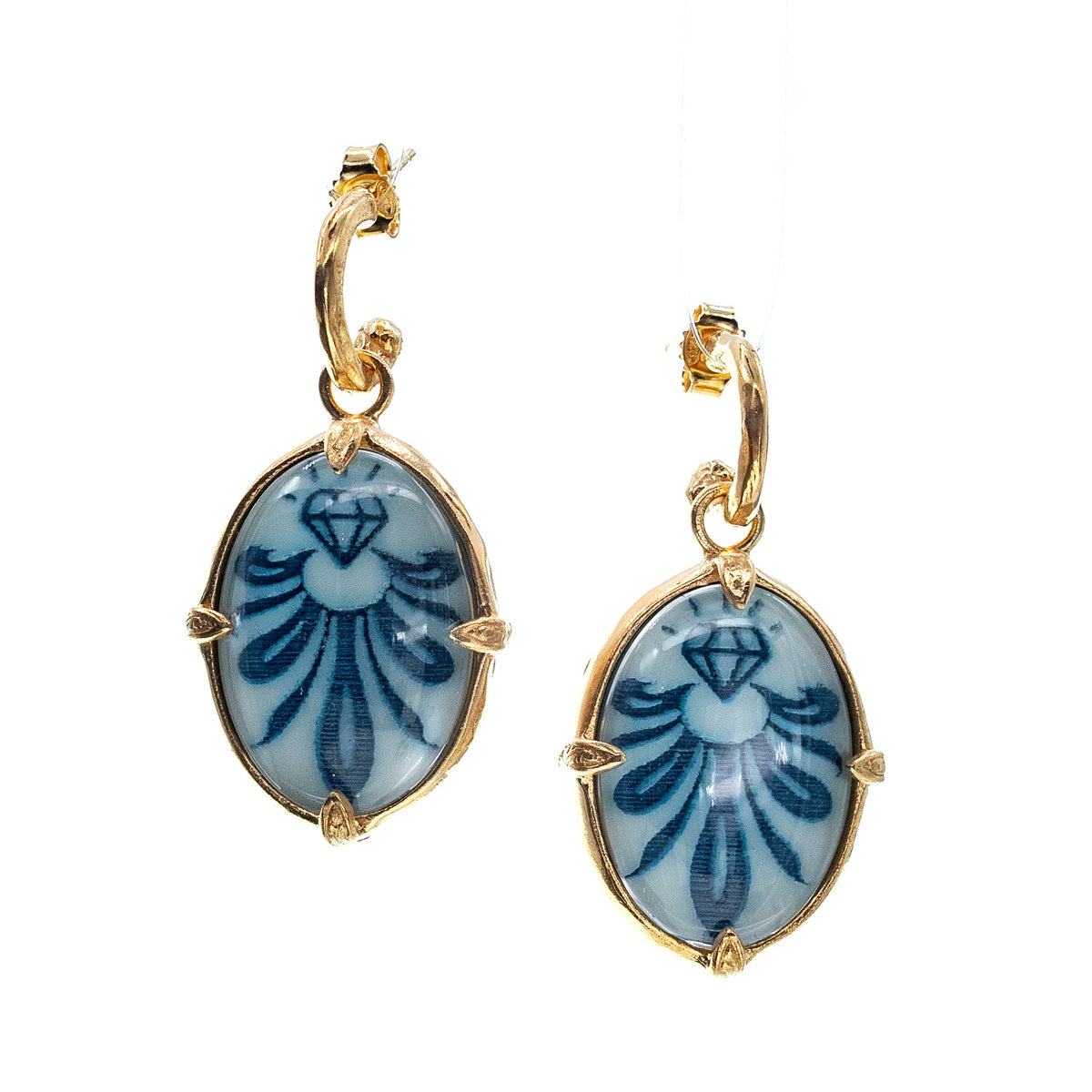 Bloom Earrings Blue – 18k Gold Plated – Gem Kingdom