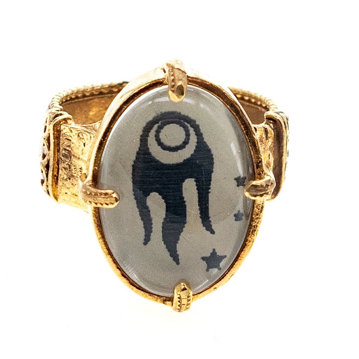 Cosmic Ring Wit – 18K Verguld – Gem Kingdom