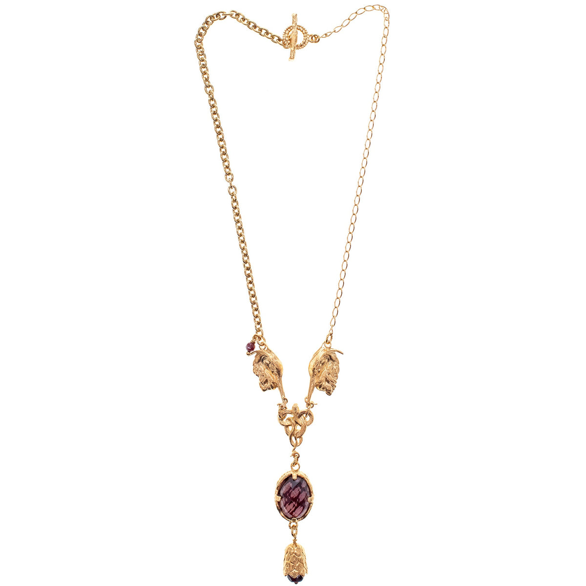 Heron Necklace Red – 18k Gold Plated – Gem Kingdom