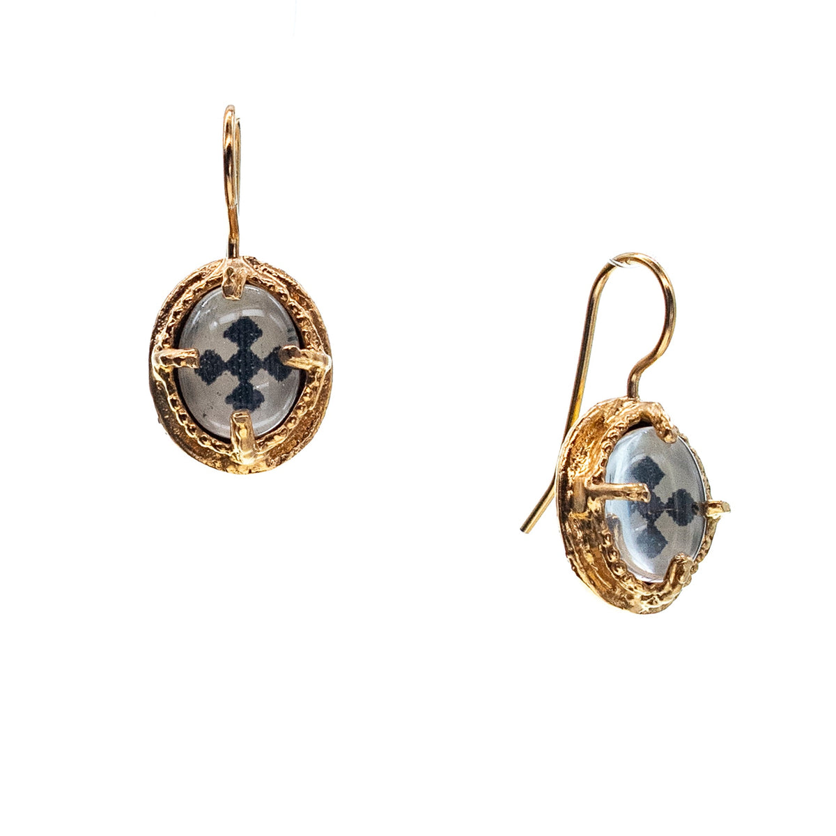 Mosaic Earrings White – Gold Plated – Gem Kingdom