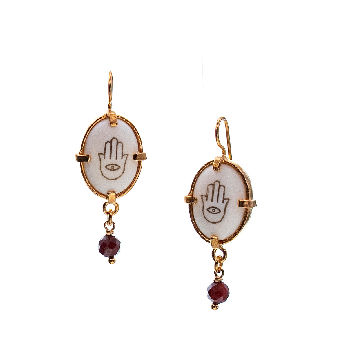 Hamsa Earrings – 18k Gold Plated – Gem Kingdom