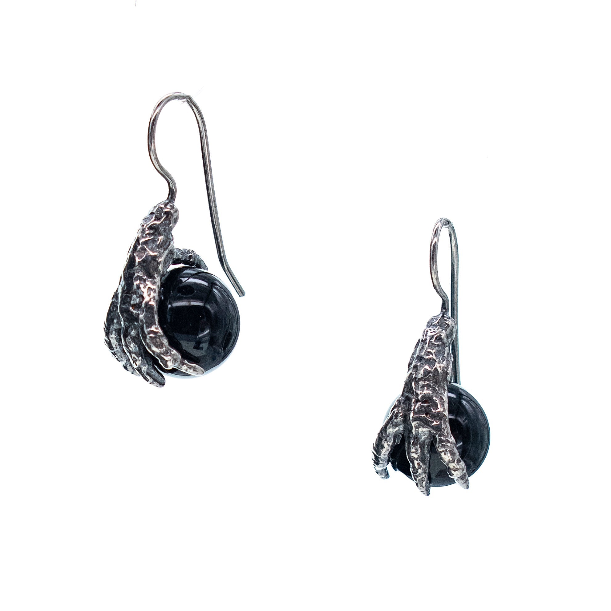 Claw Earrings Black – Sterling Silver – Gem Kingdom