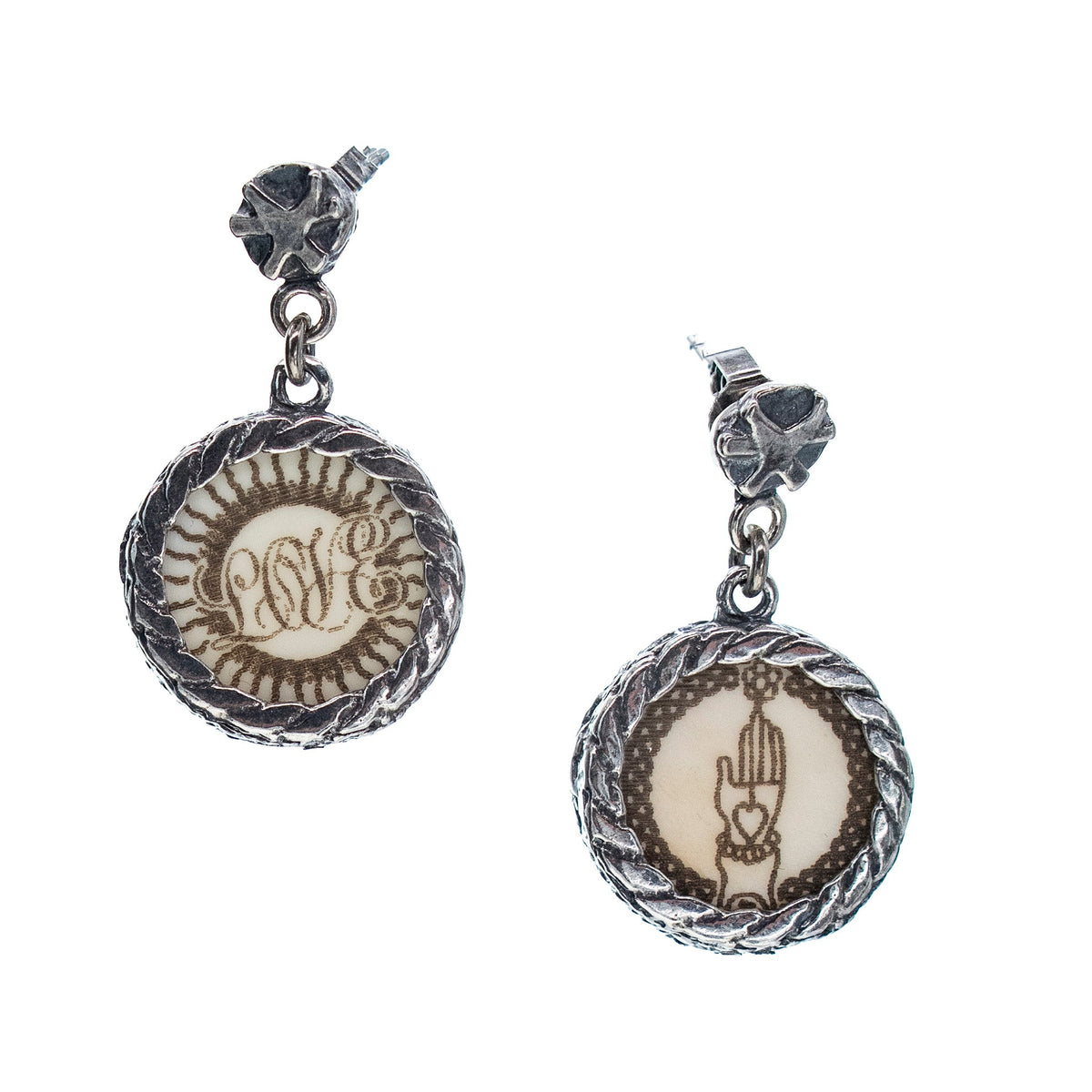 Back to the Future Symbol Earrings White – Sterling Silver – Gem Kingdom