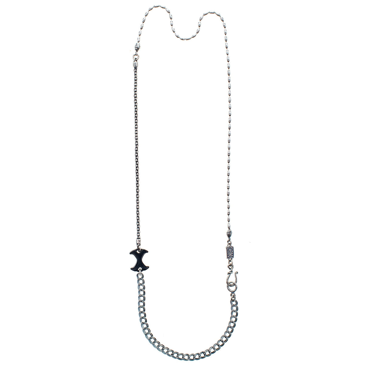 Cross Chain Necklace Black – Sterling Silver – Gem Kingdom
