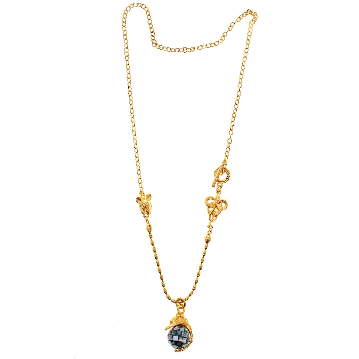Swan Necklace Black – 18k Gold Plated – Gem Kingdom