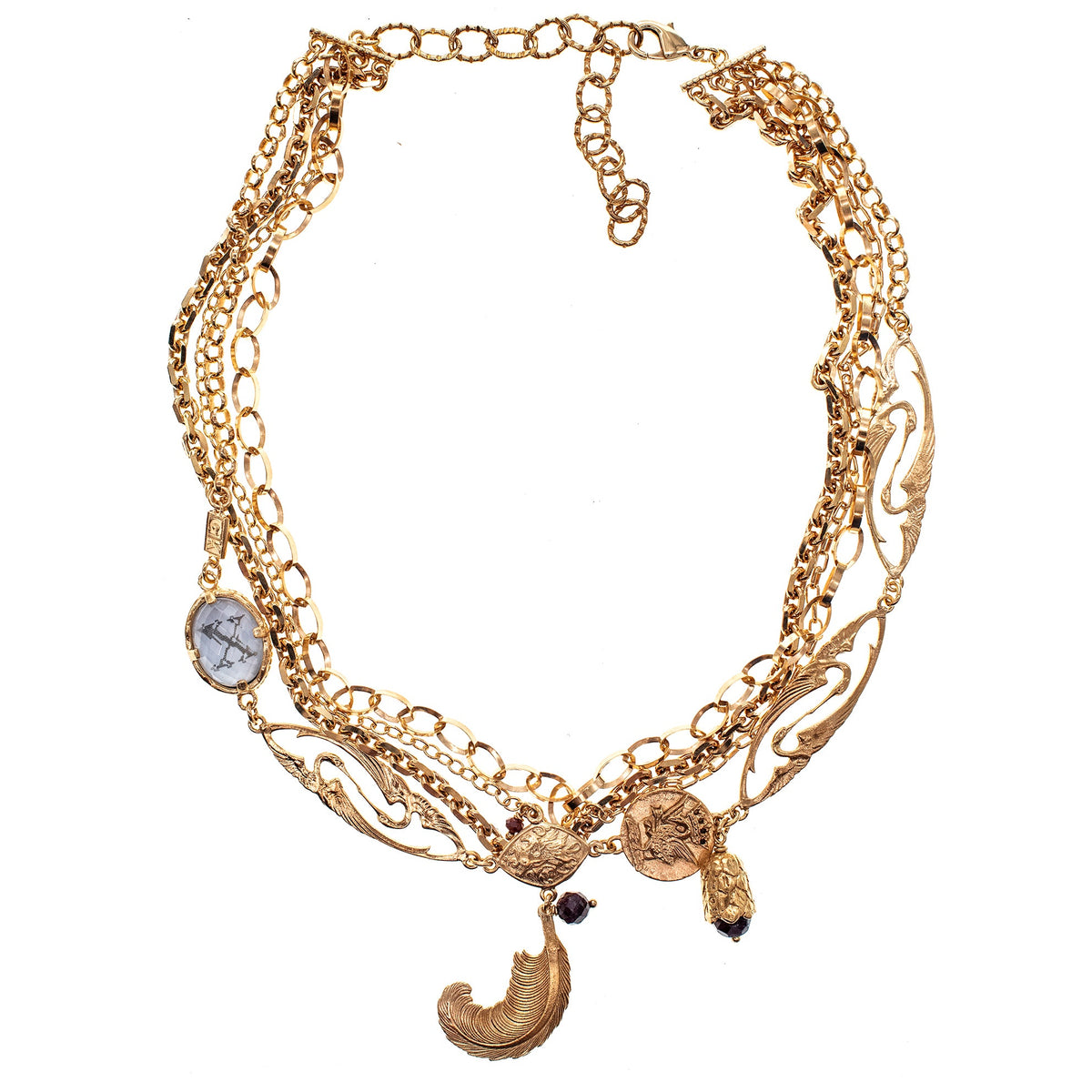 Multi-Strand Charm Necklace – 18k Gold Plated – Gem Kingdom
