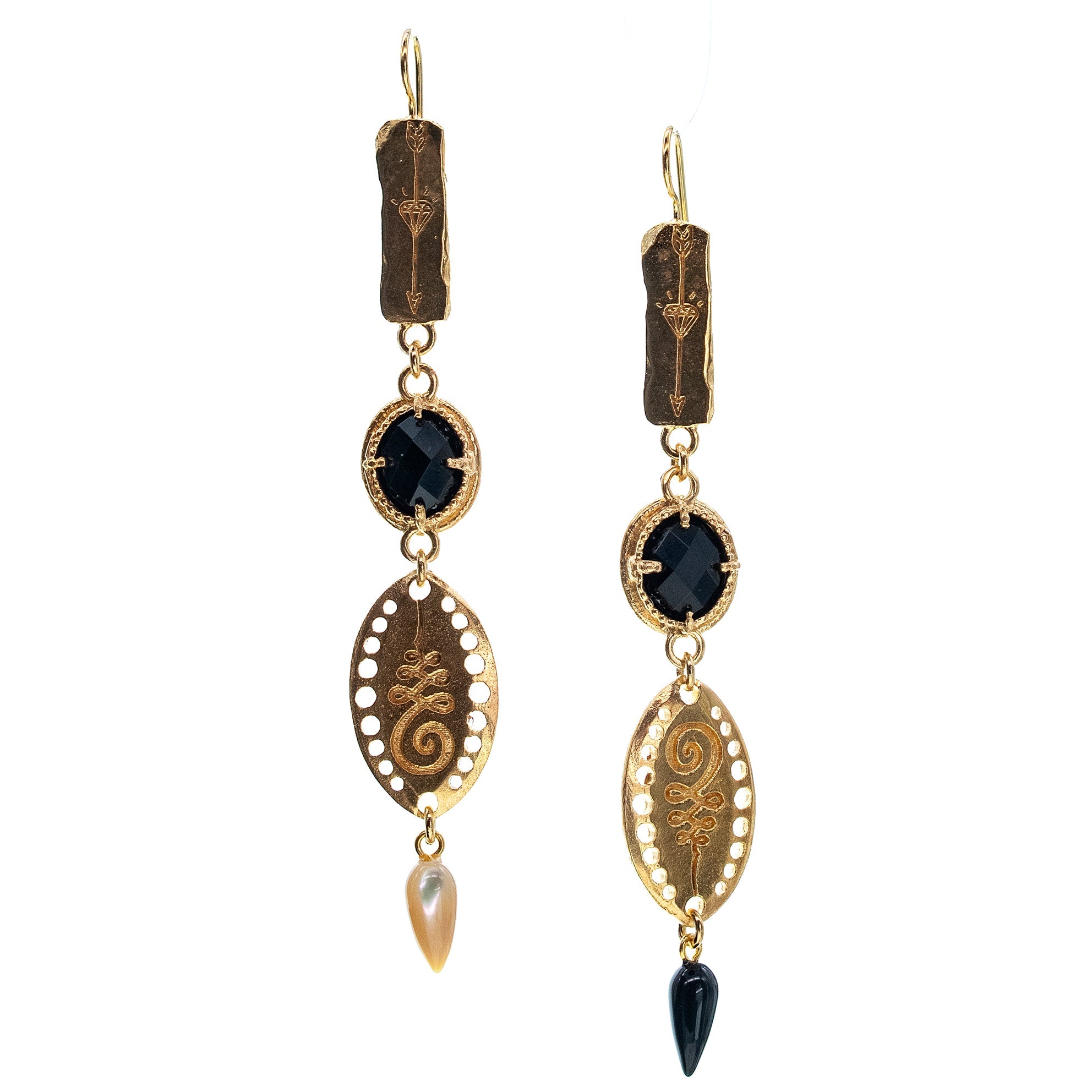 Tiered Charm Drop Earrings