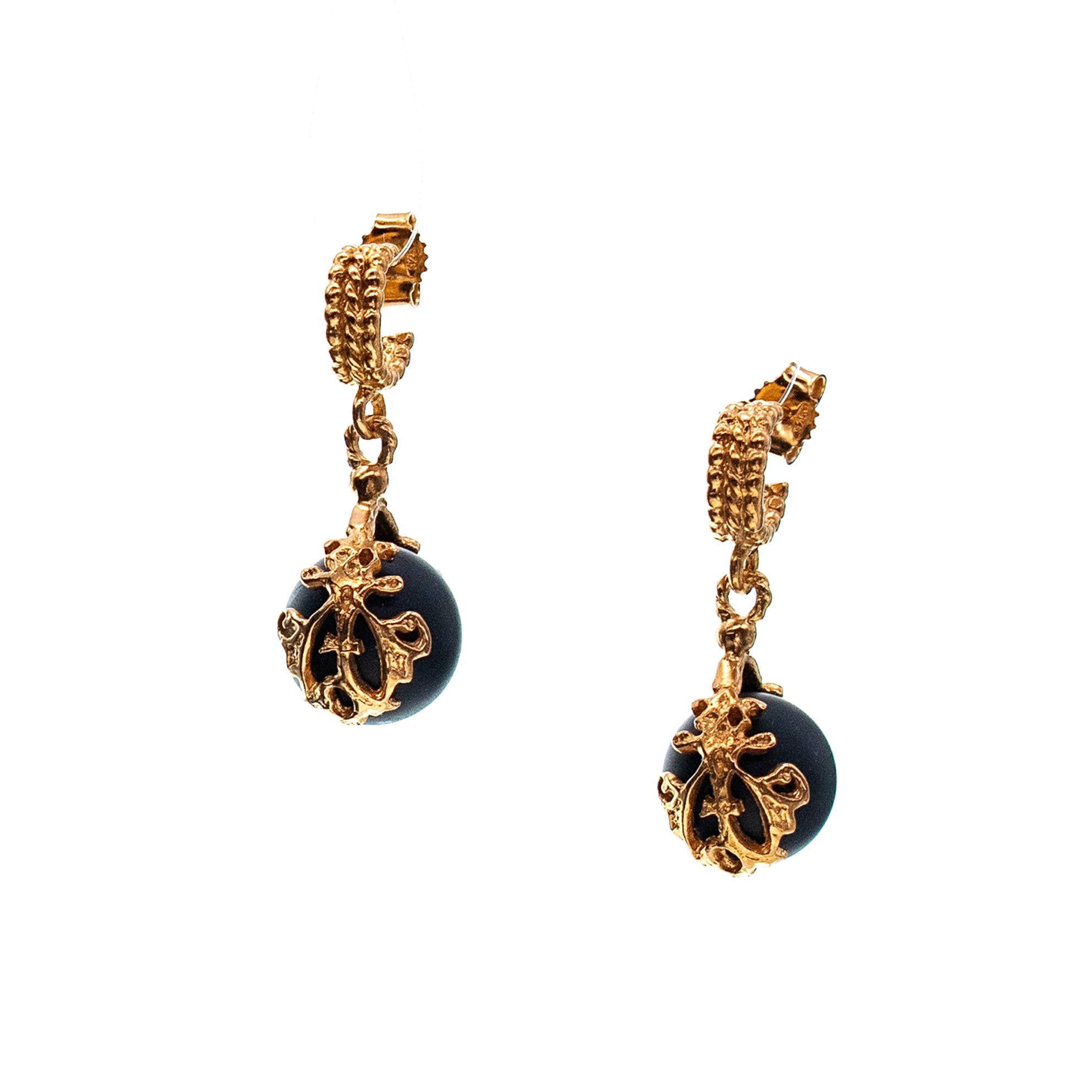 Black Orb Earrings