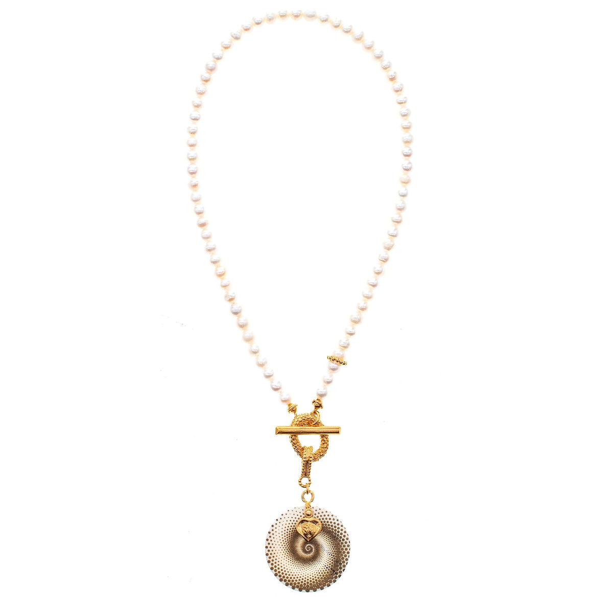 Pearl Swirl Necklace – 18k Gold Plated – Gem Kingdom