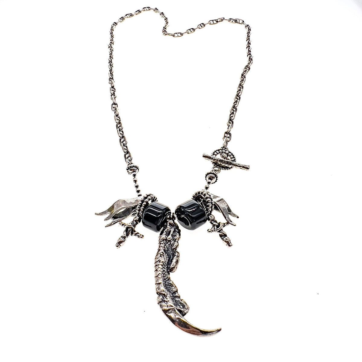 Rebel Rebel Claw Necklace Black – Sterling Silver – Gem Kingdom