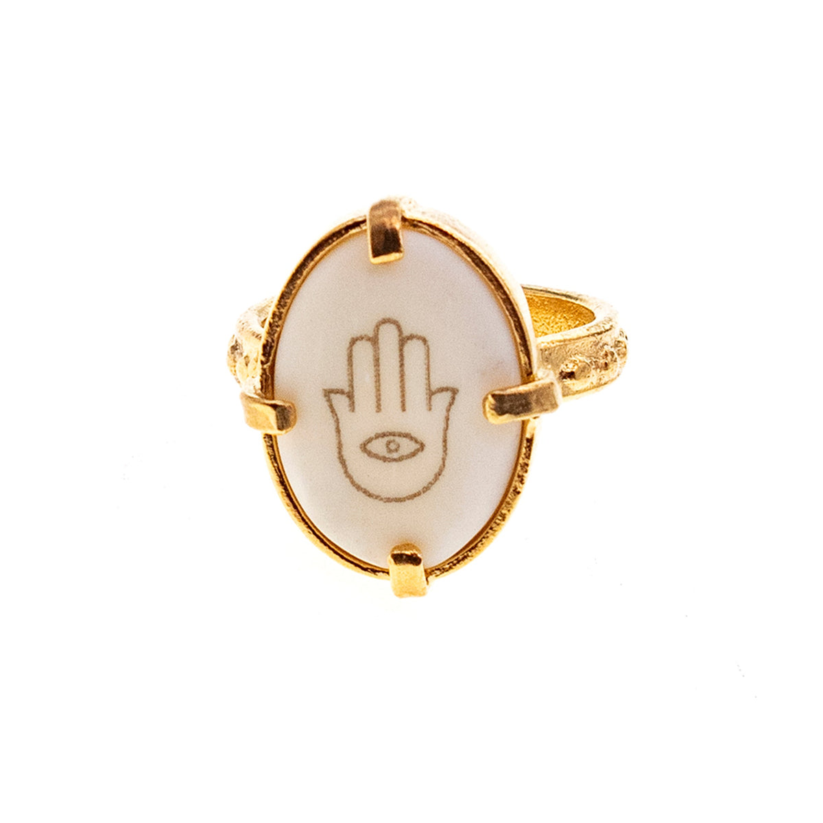Hamsa Ring – Gold Plated – Gem Kingdom