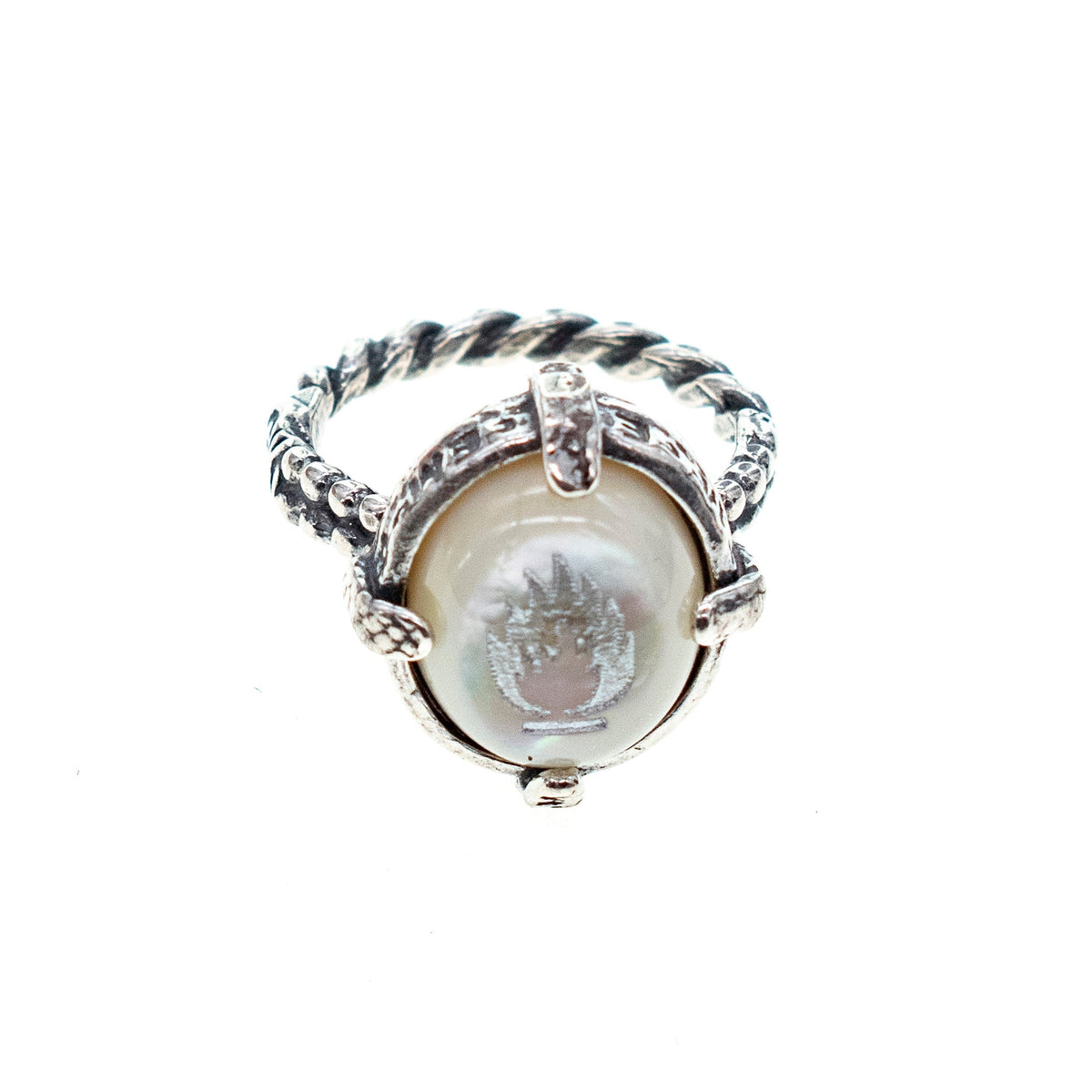 Flame Ring White – Sterling Silver – Gem Kingdom