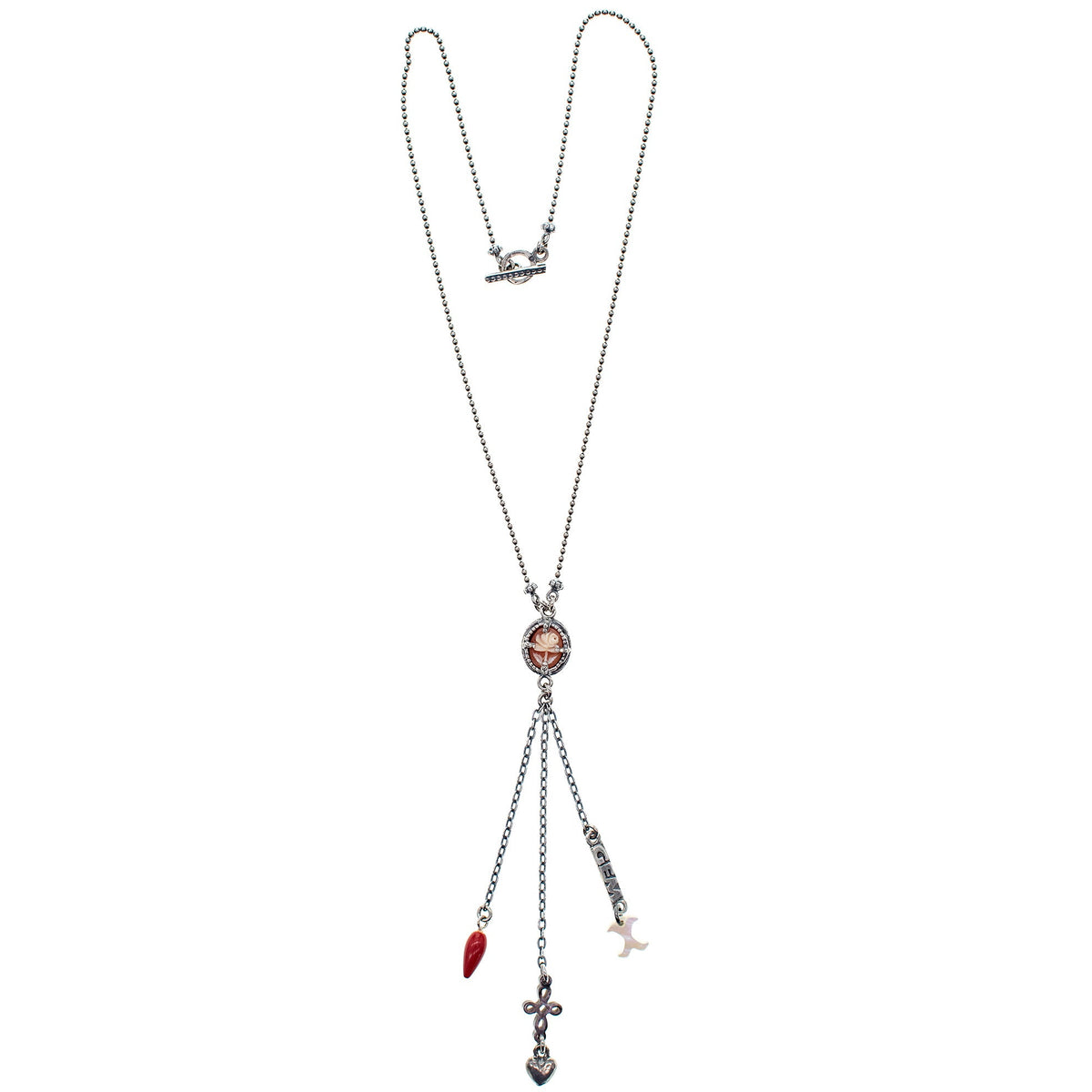 Cameo Charm Necklace – Sterling Silver – Gem Kingdom