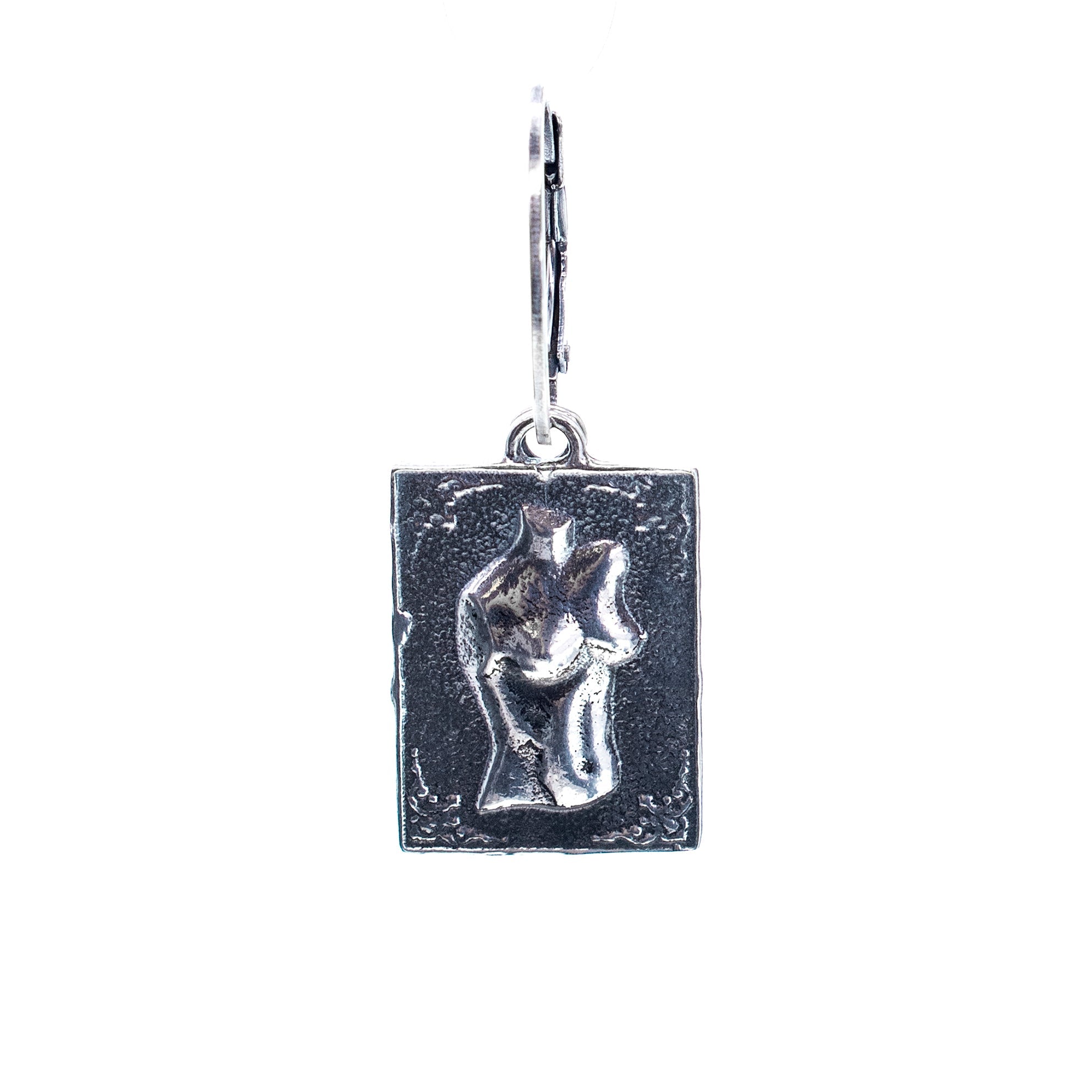 Silver Female Torso Ex Voto Single Earring – Sterling Silver – Gem Kingdom