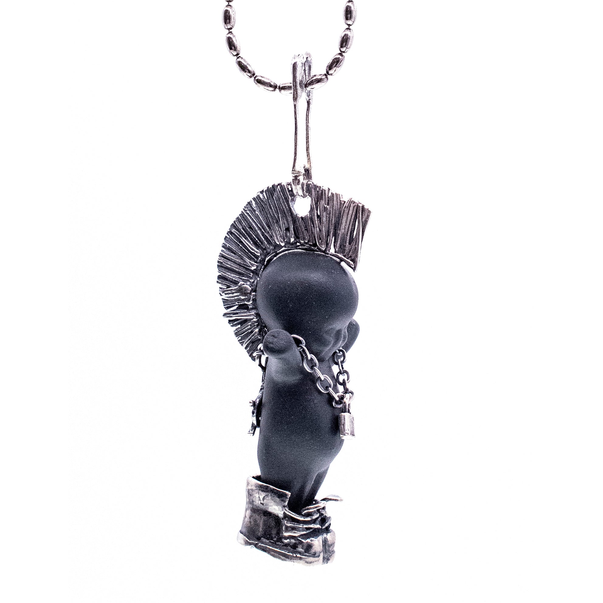 Little Sid Black And Silver Necklace – Sterling Silver – Gem Kingdom