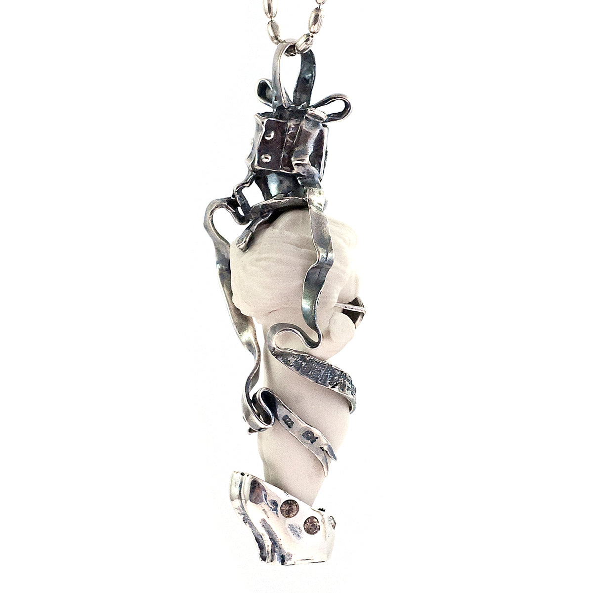 "Tokyo Girl" Necklace White And Silver – Sterling Silver – Gem Kingdom