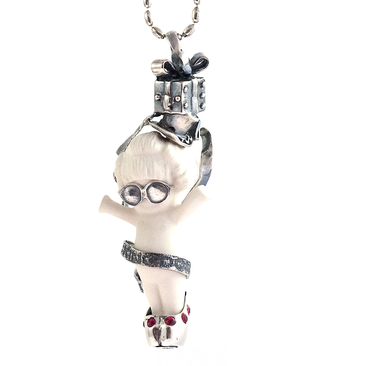 "Tokyo Girl" Necklace White And Silver – Sterling Silver – Gem Kingdom