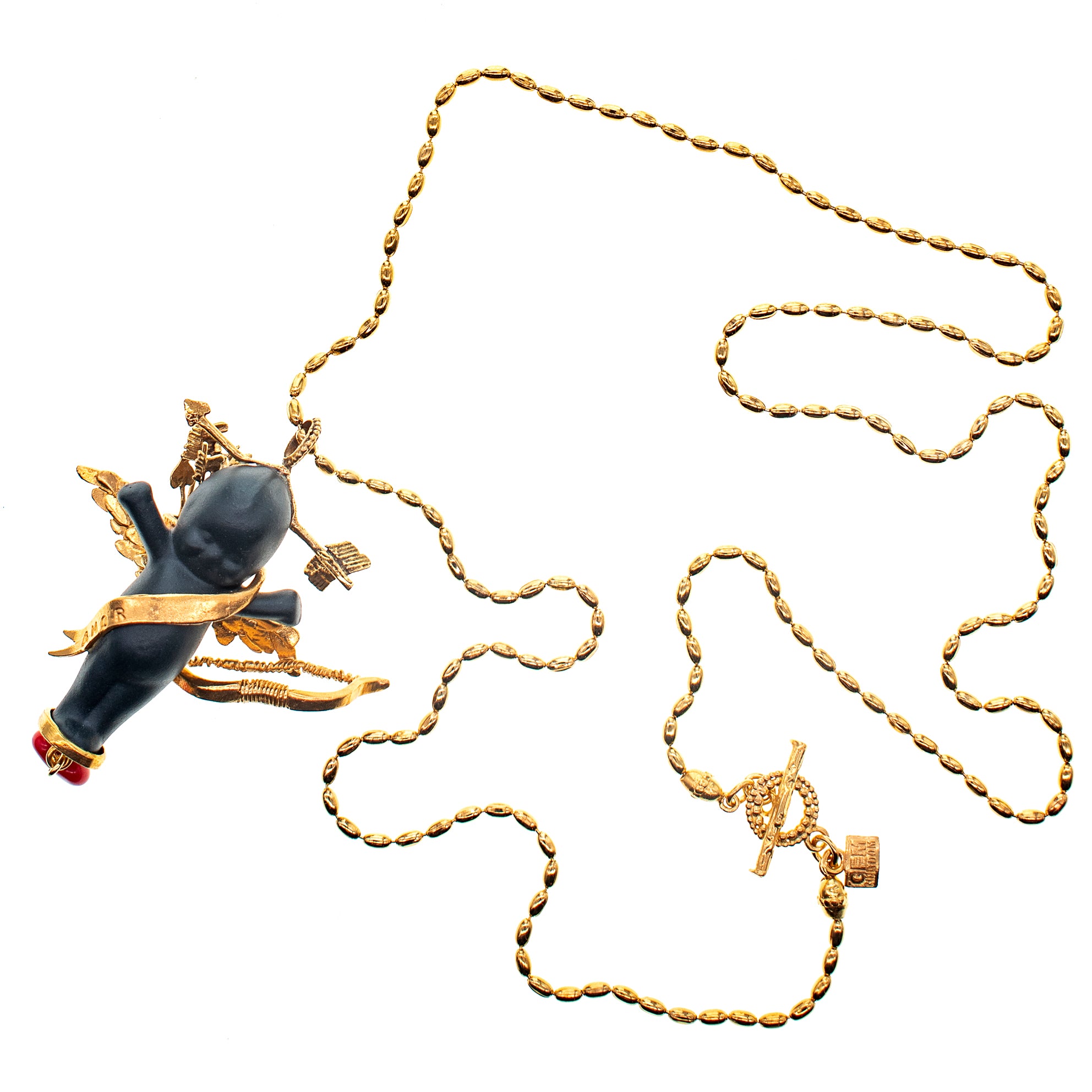 "Amor" Ketting Zwart En Goud