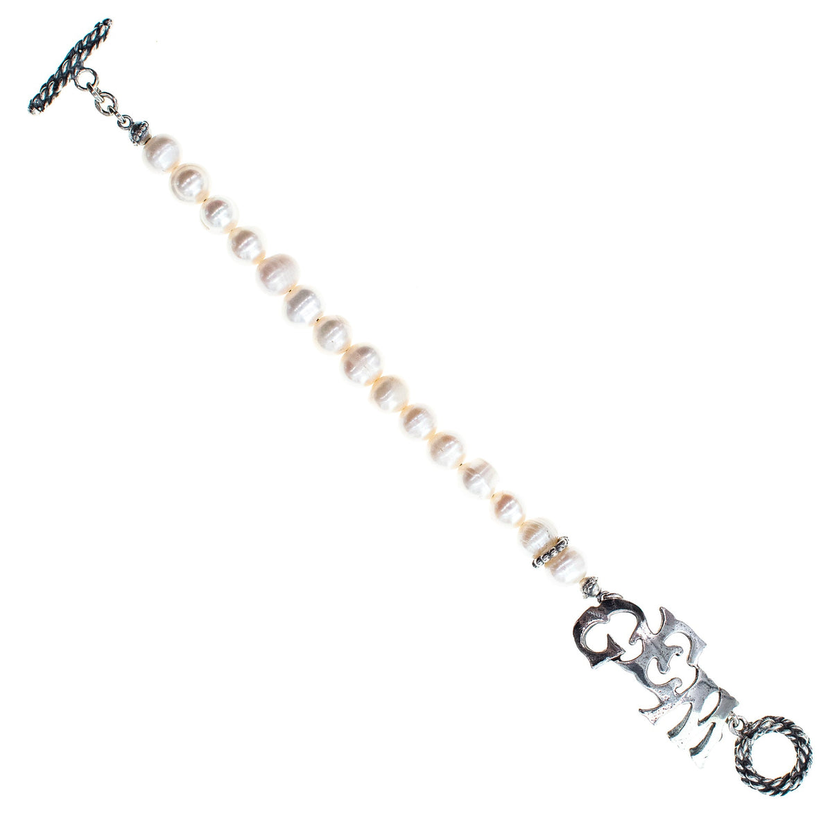Back to the Future GEM Pearl Bracelet White – Sterling Silver – Gem Kingdom