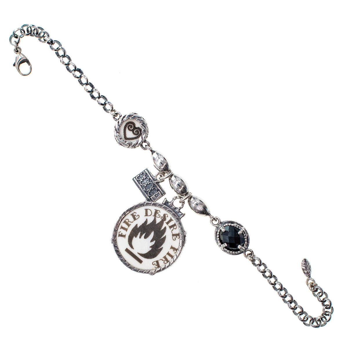 Fire Charm Bracelet – Sterling Silver – Gem Kingdom