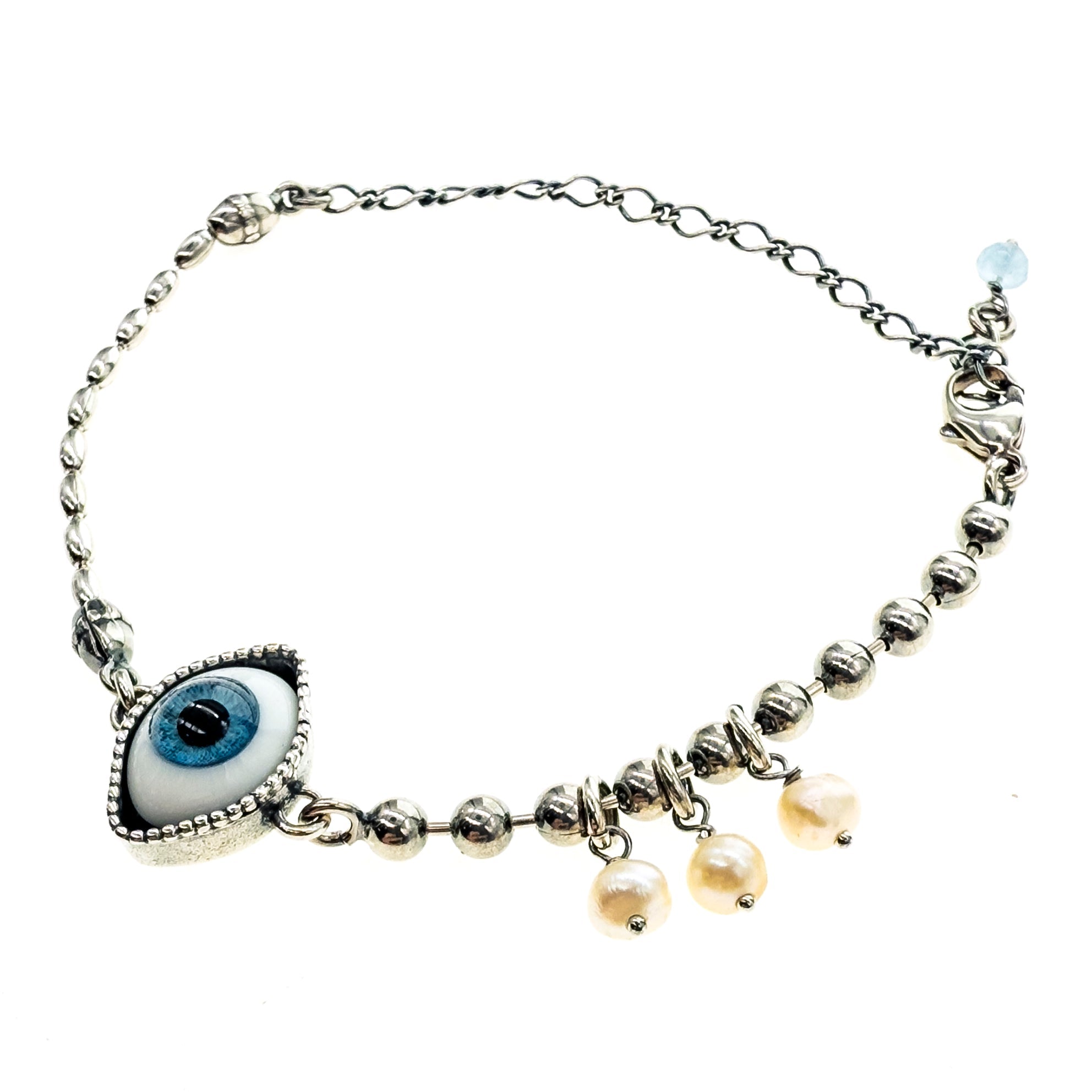 Eye Love You Bracelet Blue Eye – Sterling Silver – Gem Kingdom