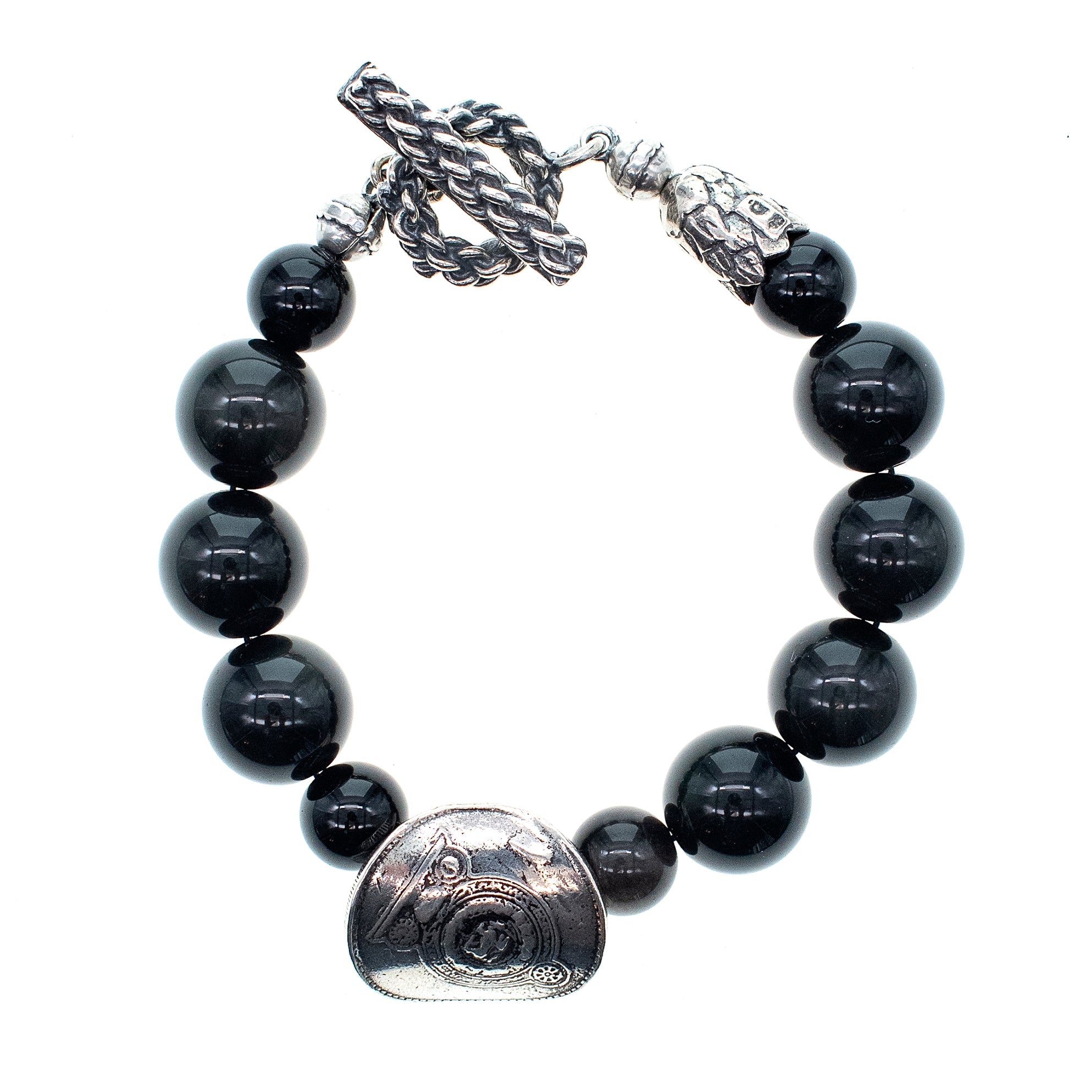 Golden Sheen Obsidian Beaded Bracelet