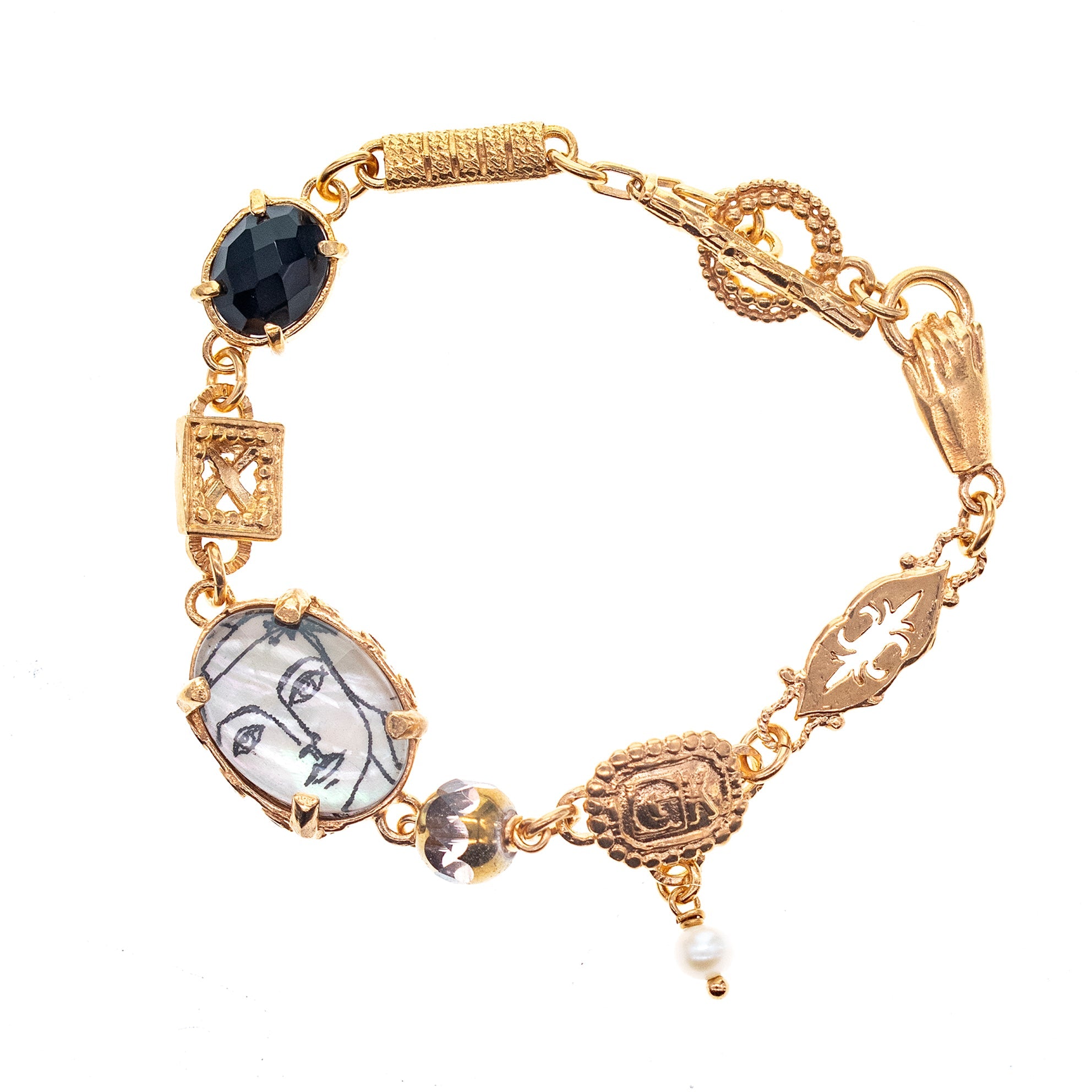 Picasso Charm Bracelet – Gold Plated – Gem Kingdom