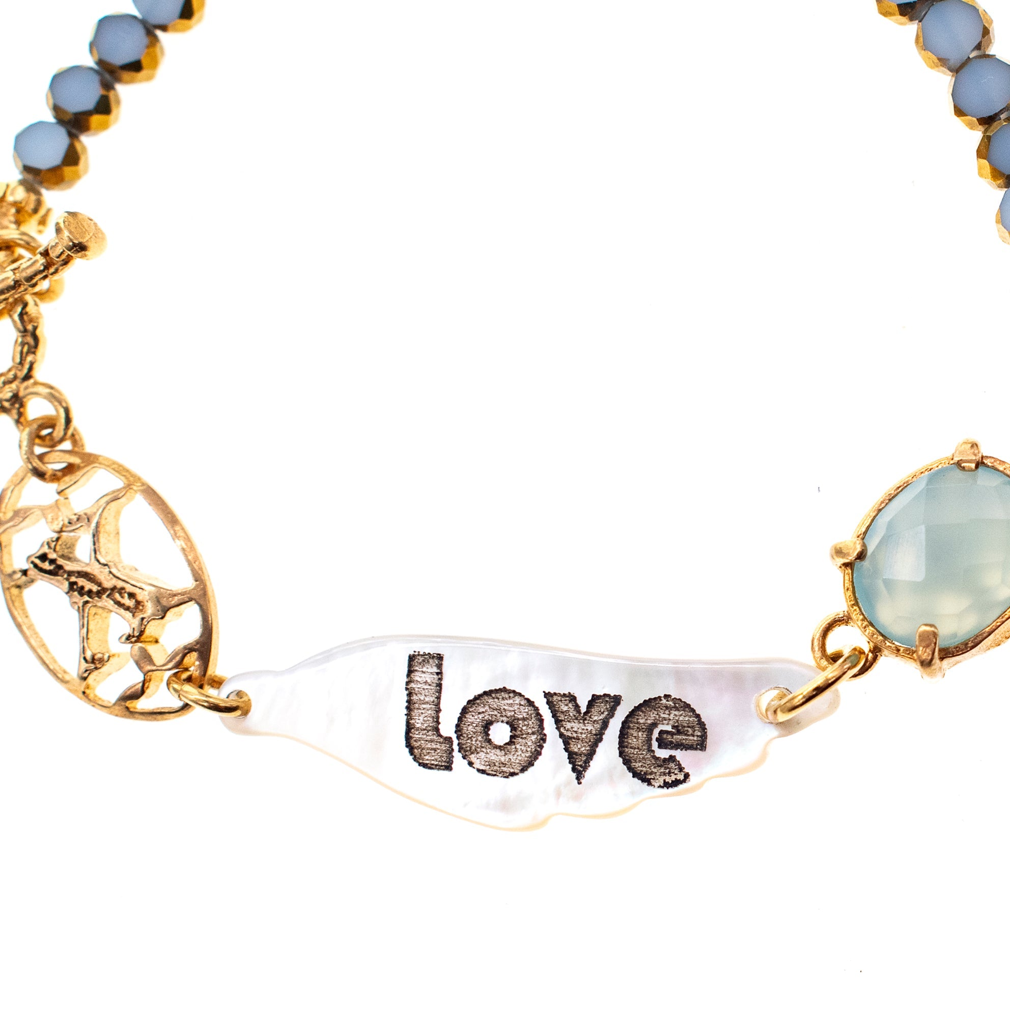 Love Beaded Bracelet – Gold Plated – Gem Kingdom