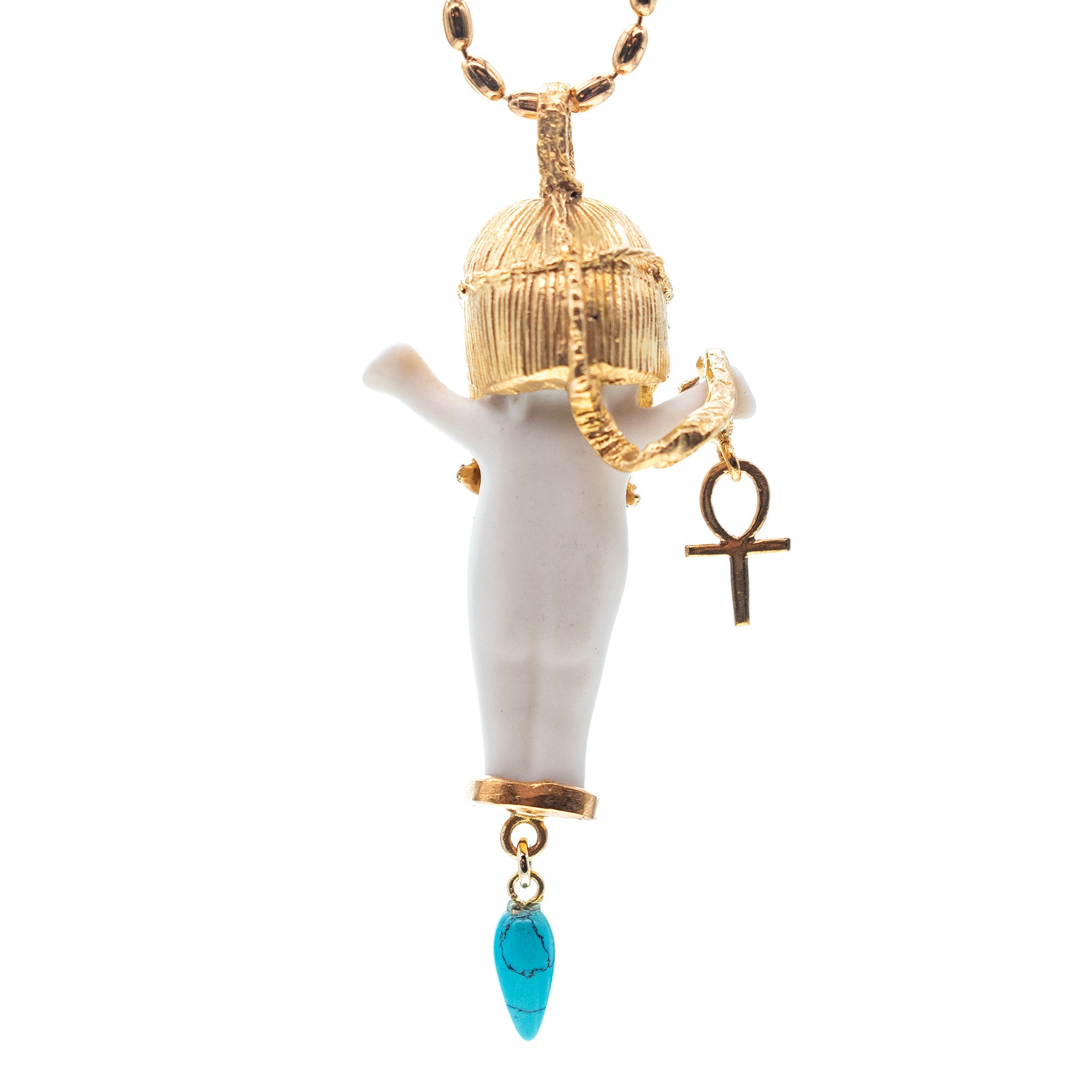 Cleo White And Gold Necklace – Gold Plated – Gem Kingdom