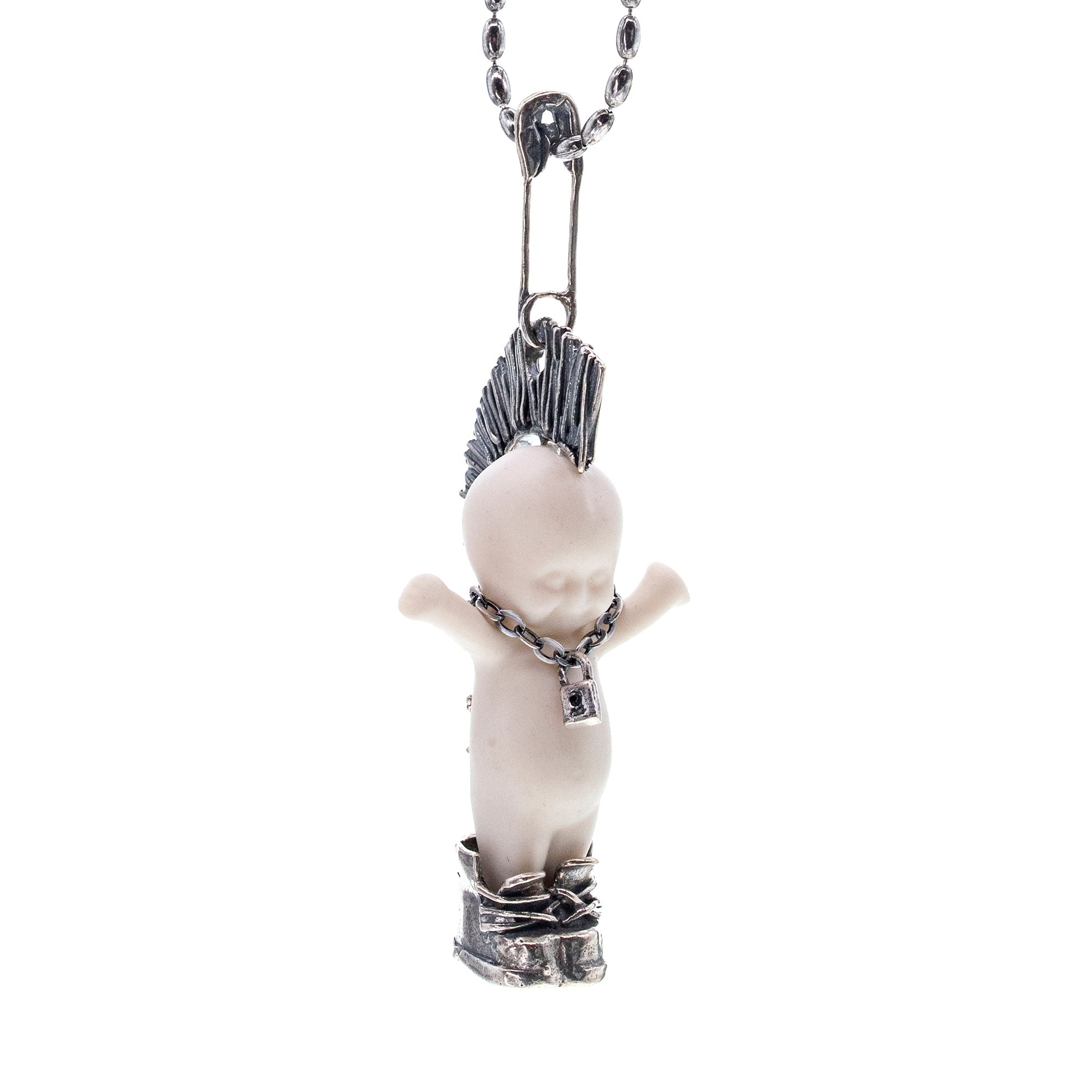 Little Sid White And Silver Necklace – Sterling Silver – Gem Kingdom
