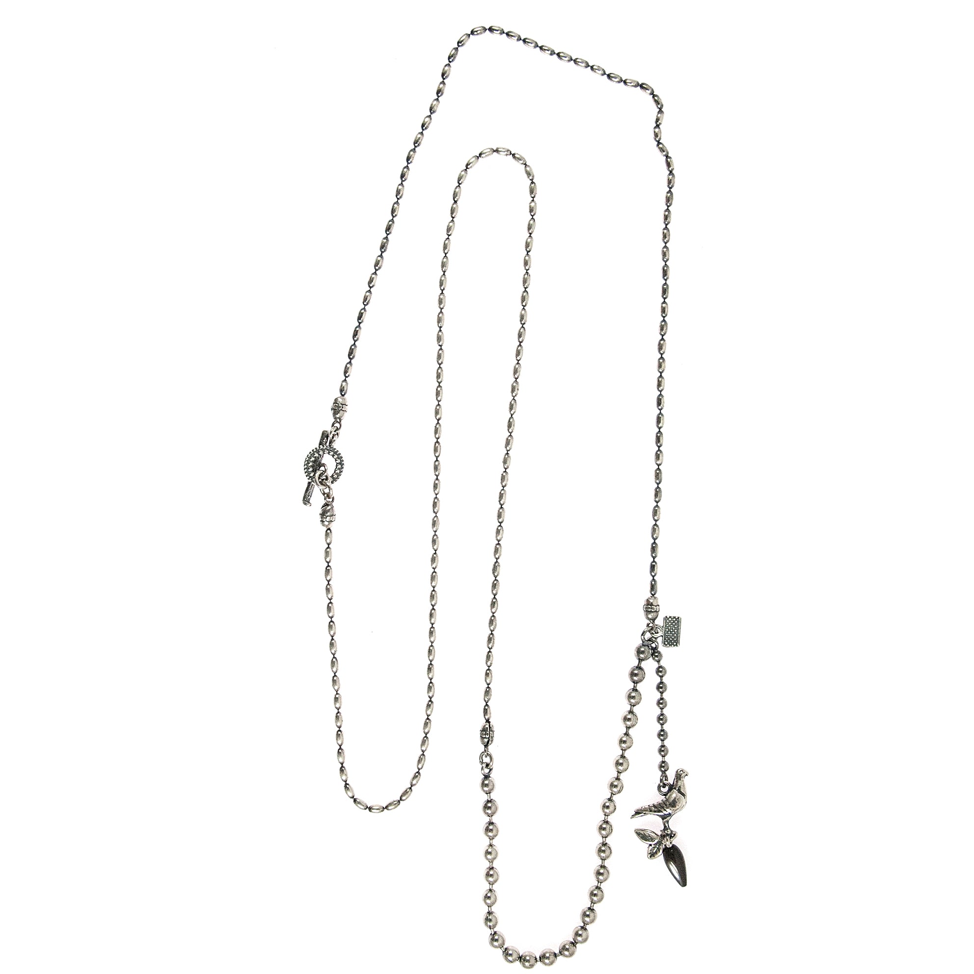 Duif Ketting Zilver Zwarte Pegel 