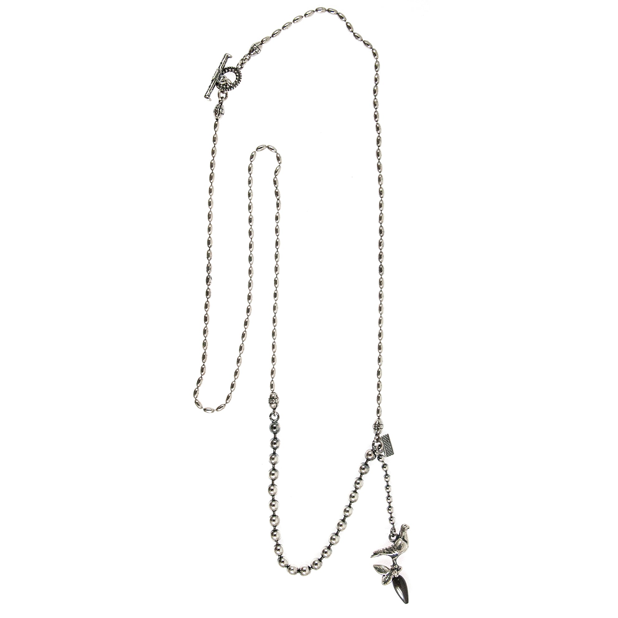Duif Ketting Zilver Zwarte Pegel 