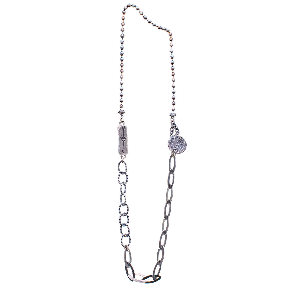 Mixed Charm Silver Chain Necklace – Sterling Silver – Gem Kingdom