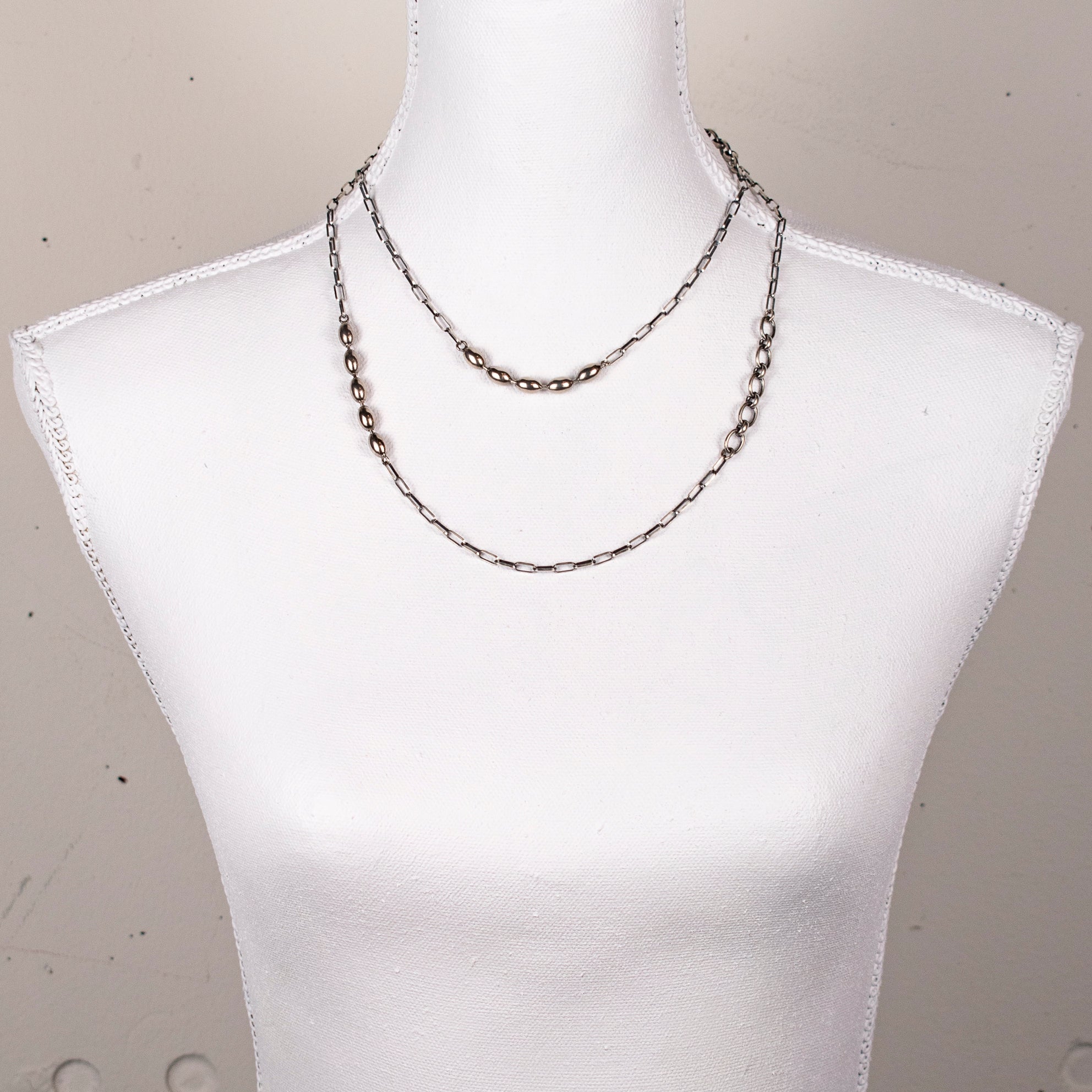 Asymmetric Sterling Silver Chain Necklace