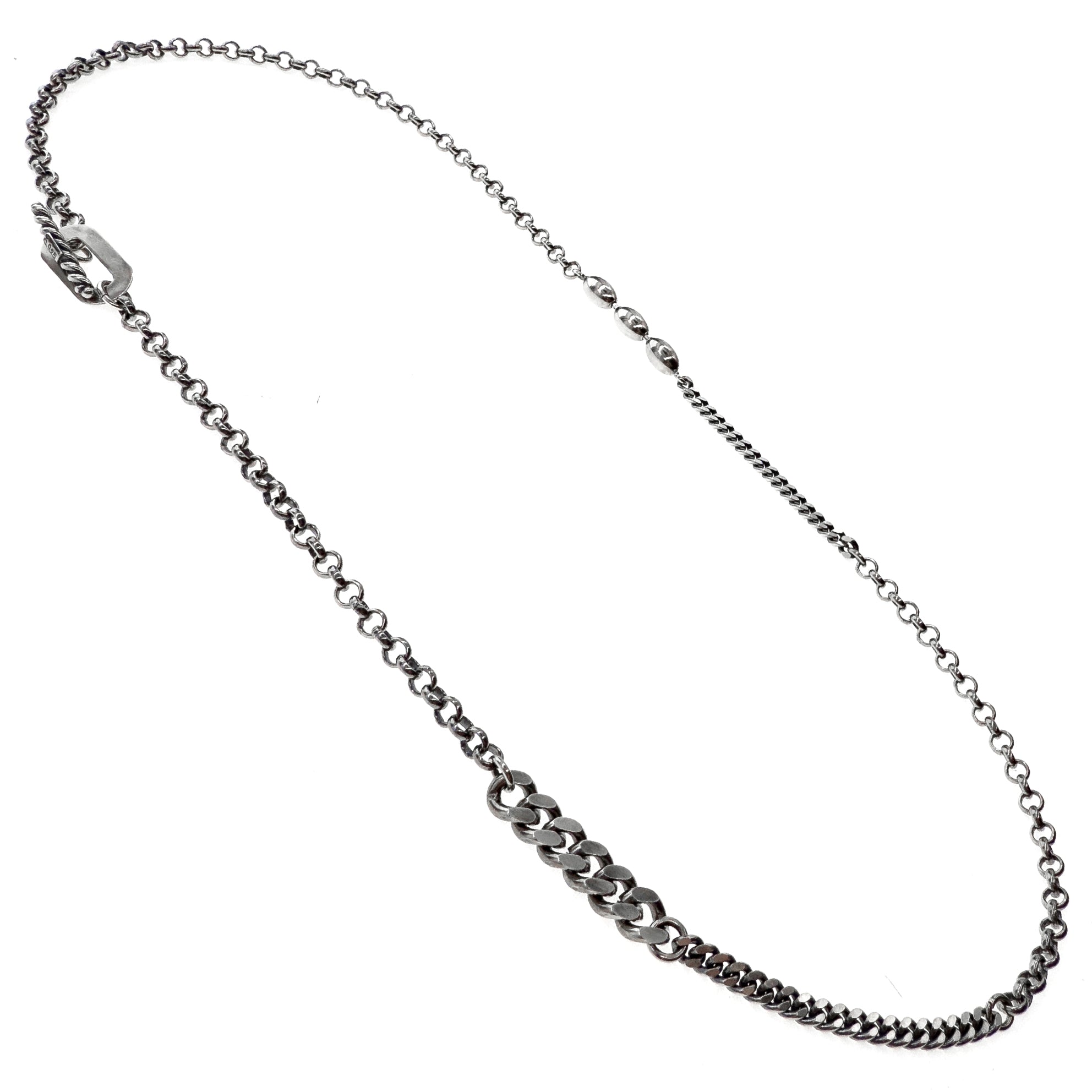 Curb And Belcher Sterling Silver Chain Necklace – Sterling Silver – Gem Kingdom