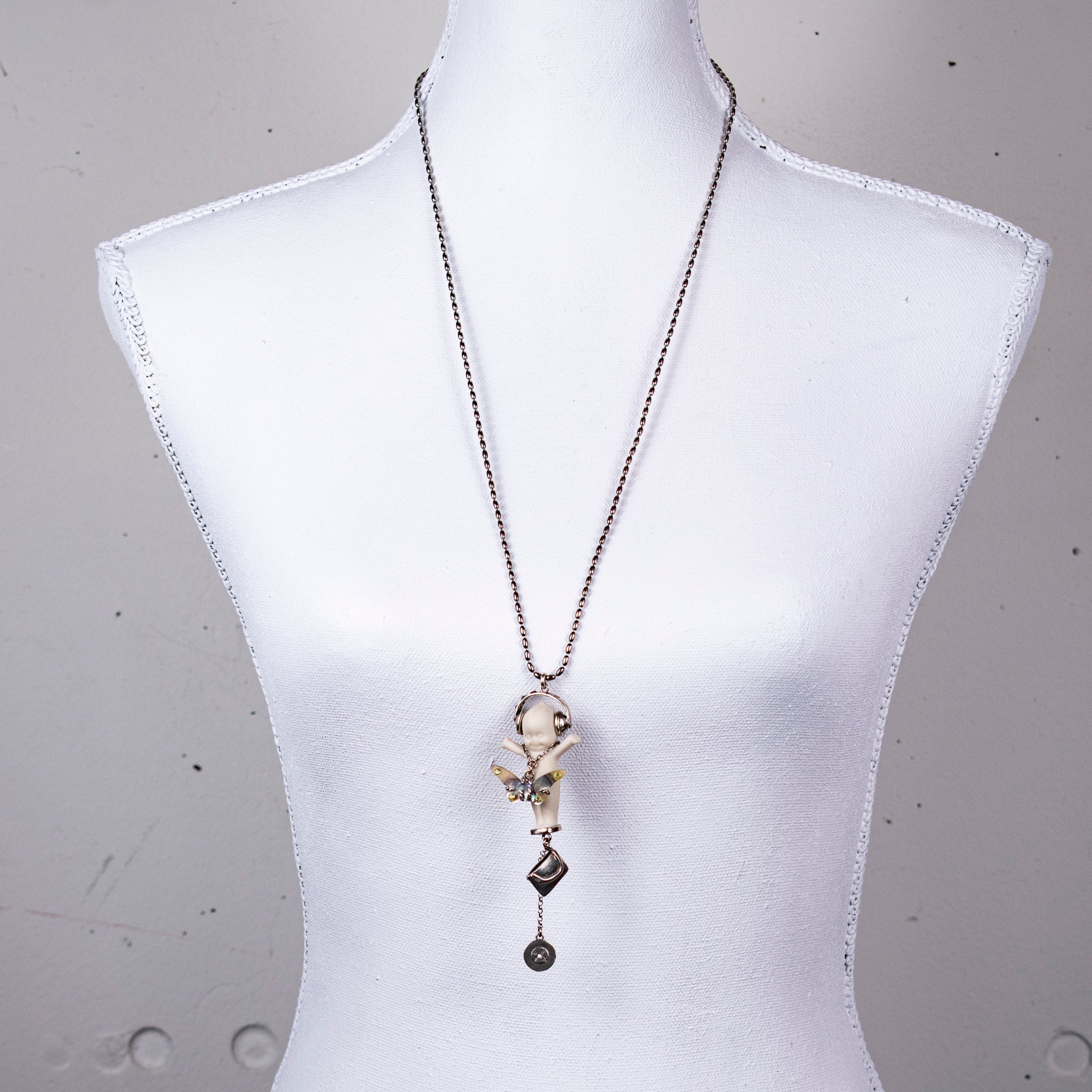 "DJ Party Baby" Ketting Wit En Zilver